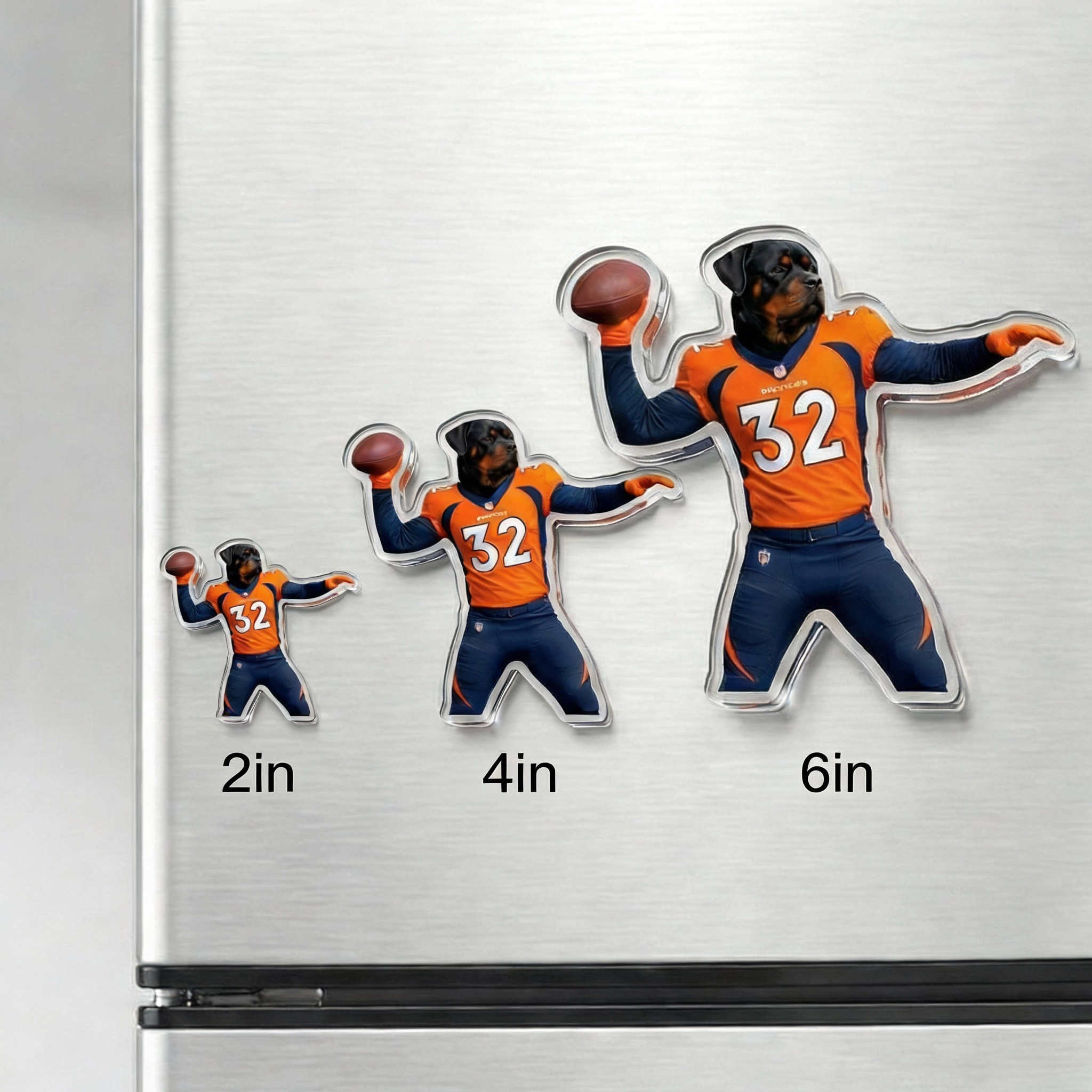 Custom Pet All-Star: Personalized American Football Acrylic Fridge Magnets - Turn Your Pet into an MVP (Set of 9 Action Poses)