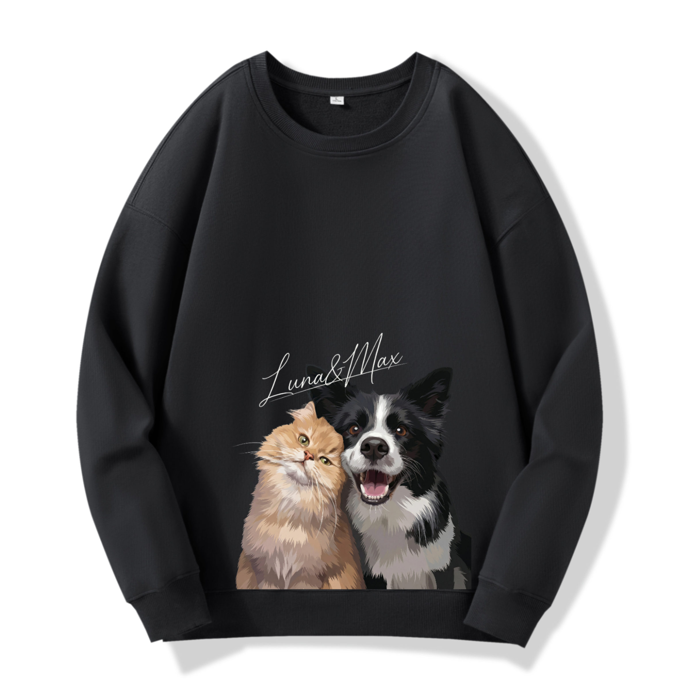 Personalized Pet Art Hoodie/Sweatshirt - Minimalist Floating Portrait