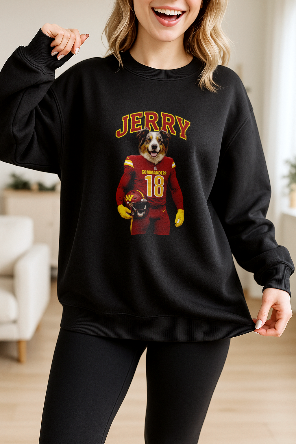 Custom Pet Football Style Apparel – Personalized Crew Neck, Hoodie & T-Shirt