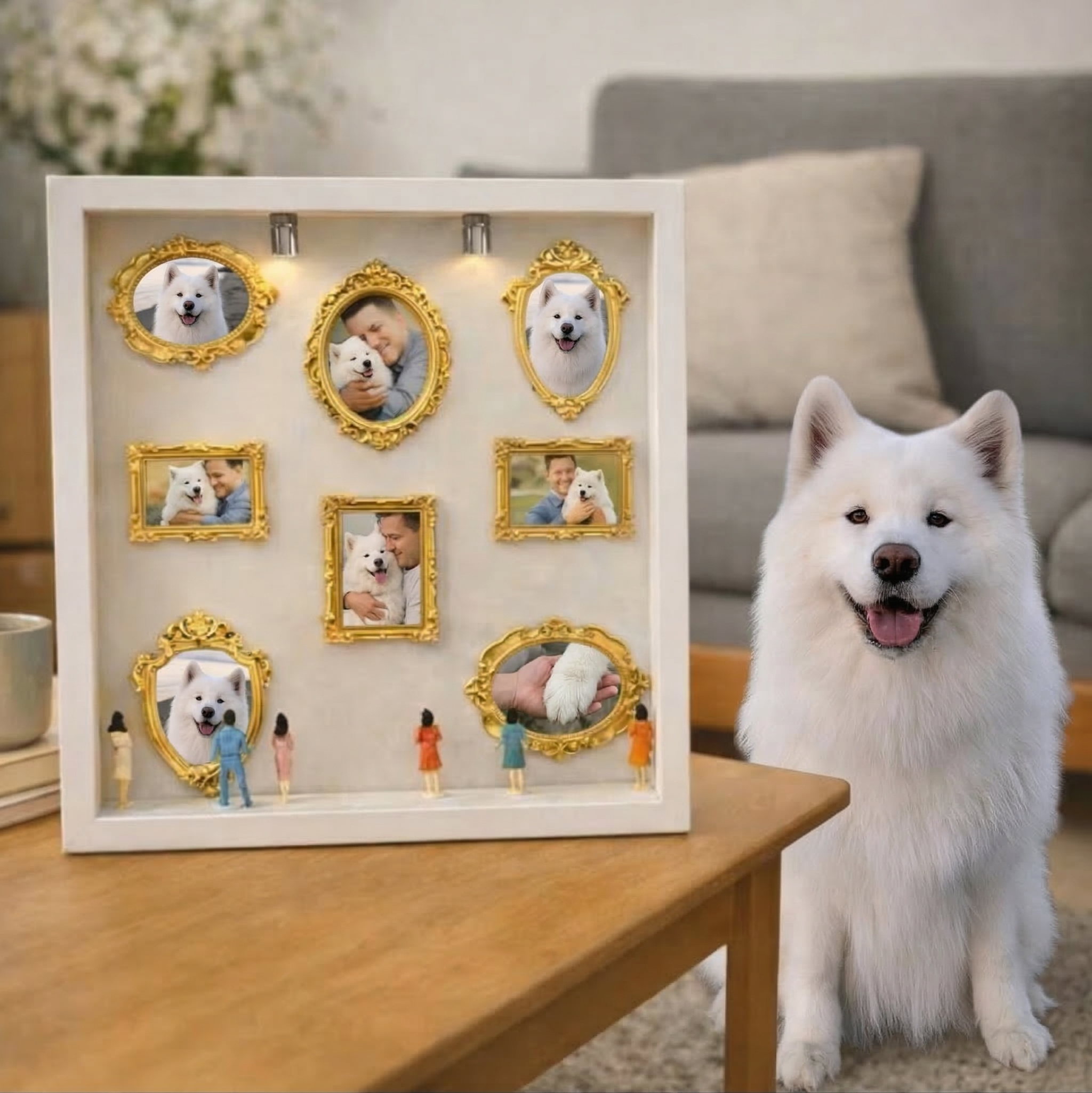 Personalized 3D "Mini Museum" Shadow Box - Custom LED Art Gallery Photo Frame Gift for Couples, Family & Pet Lovers