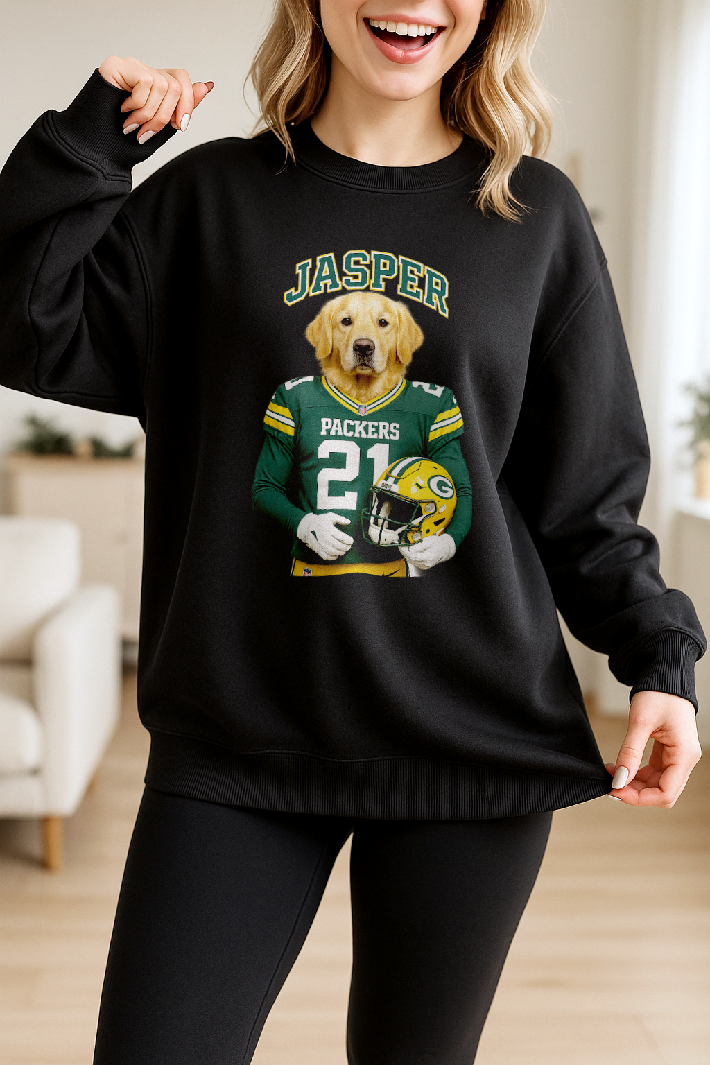 Custom Pet Football Style Apparel – Personalized Crew Neck, Hoodie & T-Shirt