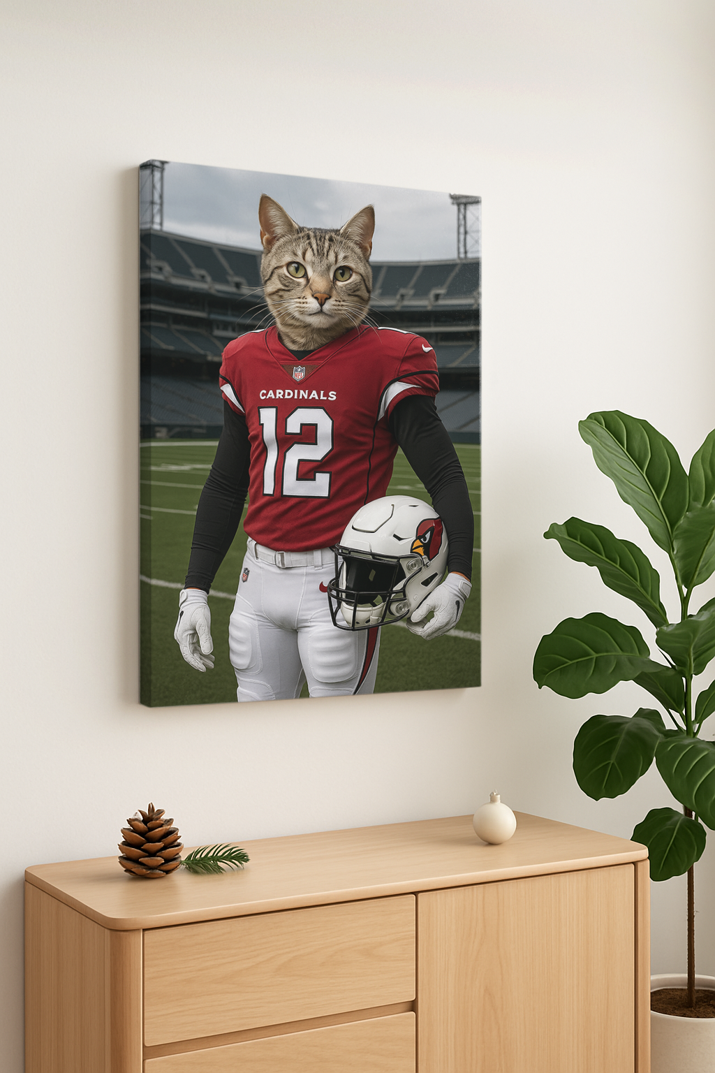 Hand-Painted Custom American Football Cat Portraits 🏈
