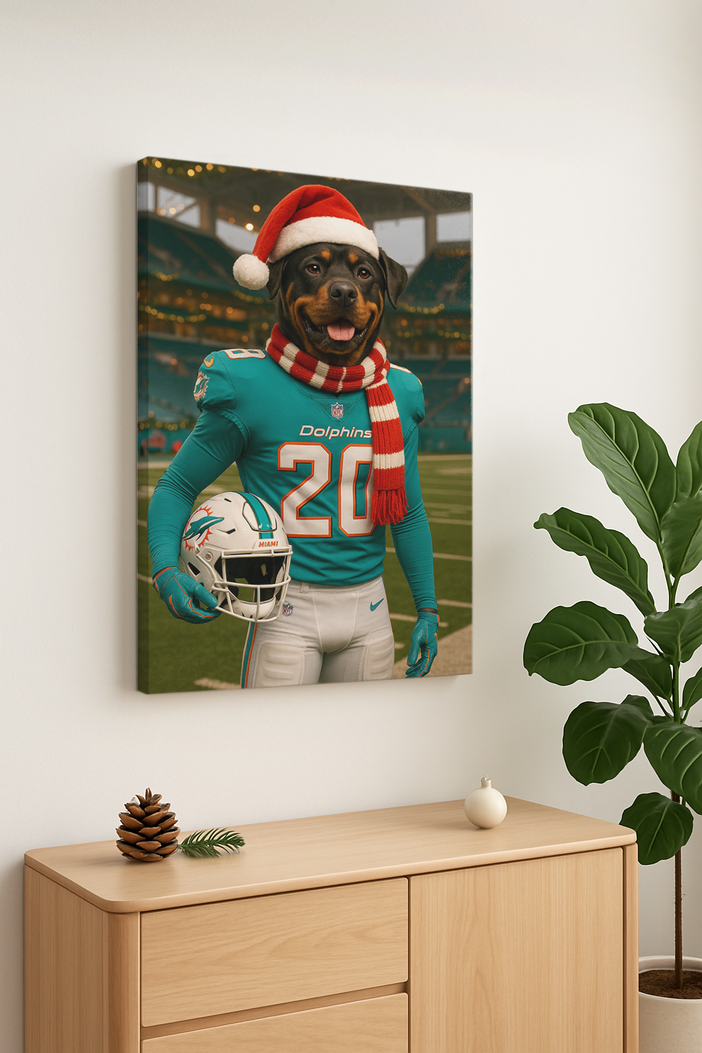 Hand-Painted Custom American Football Pet Portraits 🏈