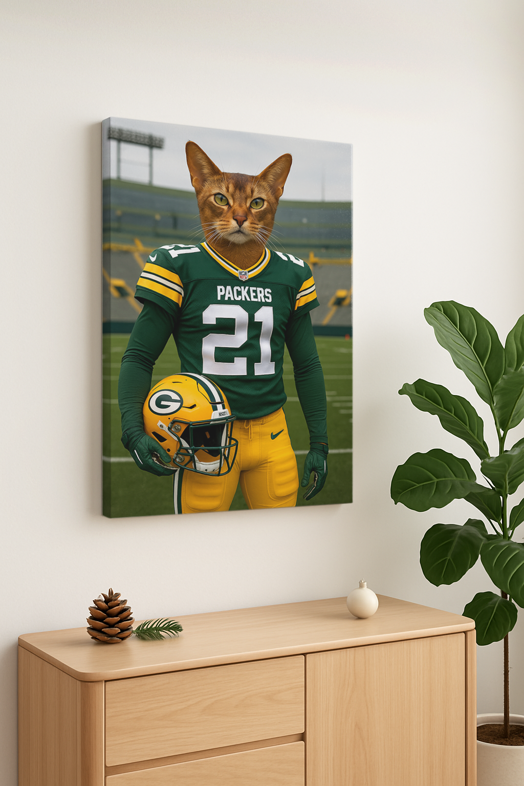 Hand-Painted Custom American Football Cat Portraits 🏈
