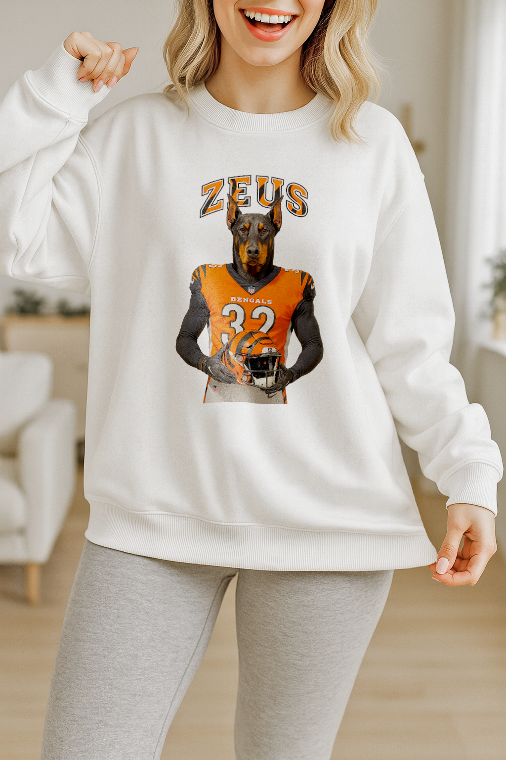 Custom Pet Football Style Apparel – Personalized Crew Neck, Hoodie & T-Shirt