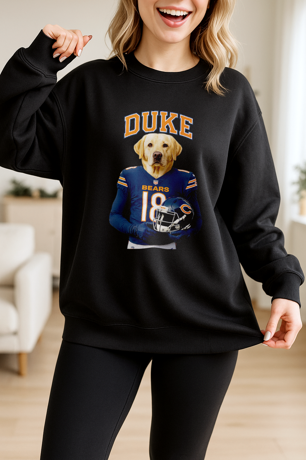 Custom Pet Football Style Apparel – Personalized Crew Neck, Hoodie & T-Shirt