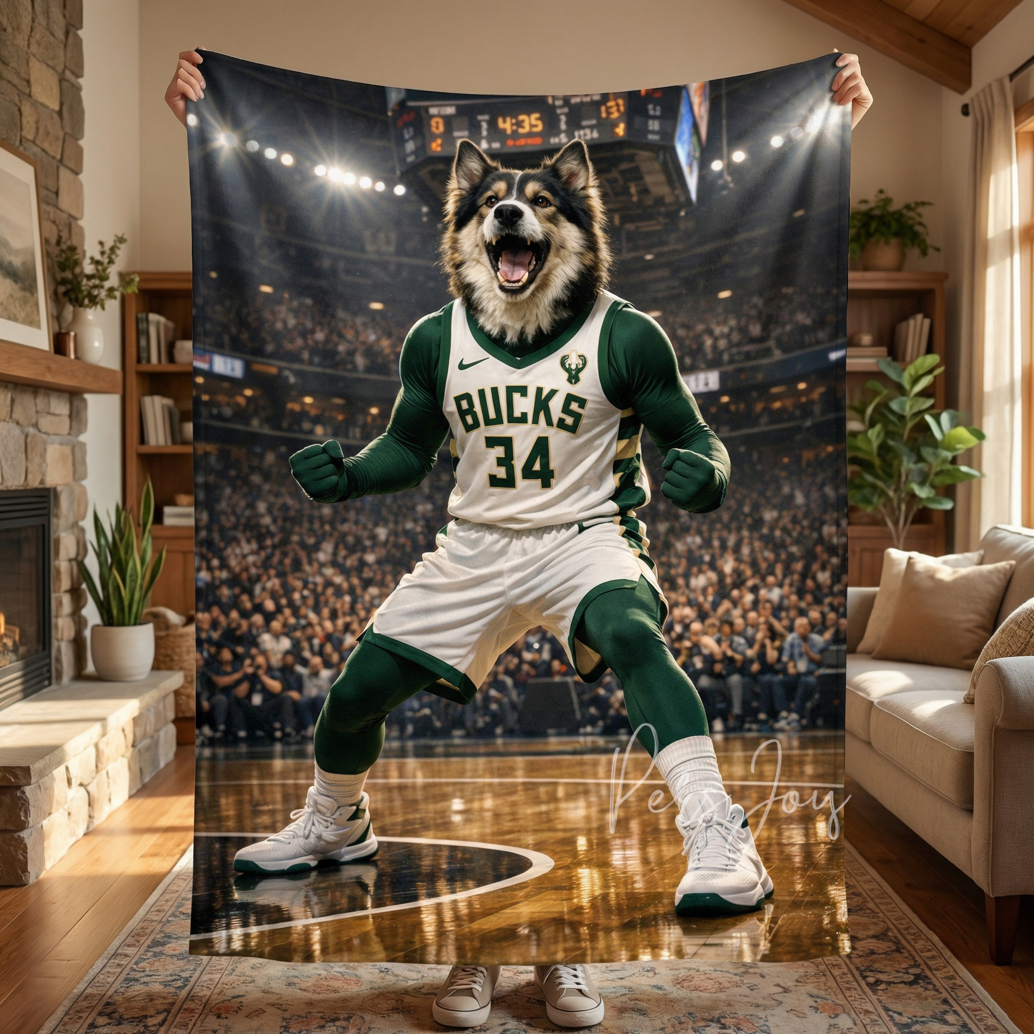  Custom Pet Basketball Blanket | Pro Hoops City Team Style | Personalized MVP Fan Gift