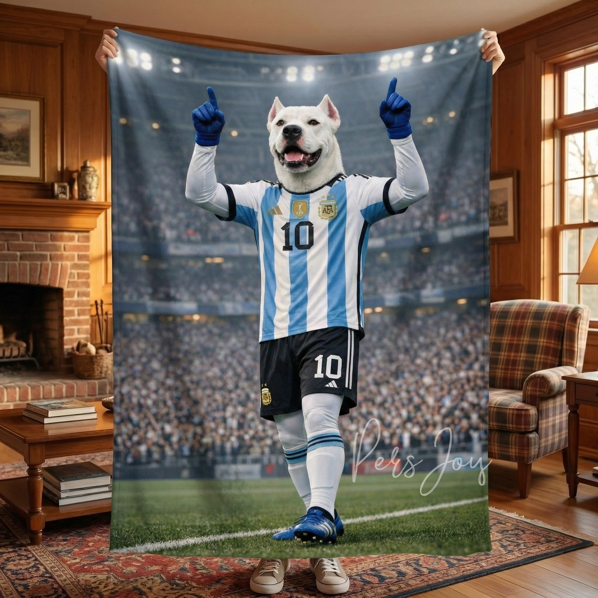Custom Pet Soccer Blanket | World Cup National Team Style | Personalized Dog & Cat Photo Fan Gift