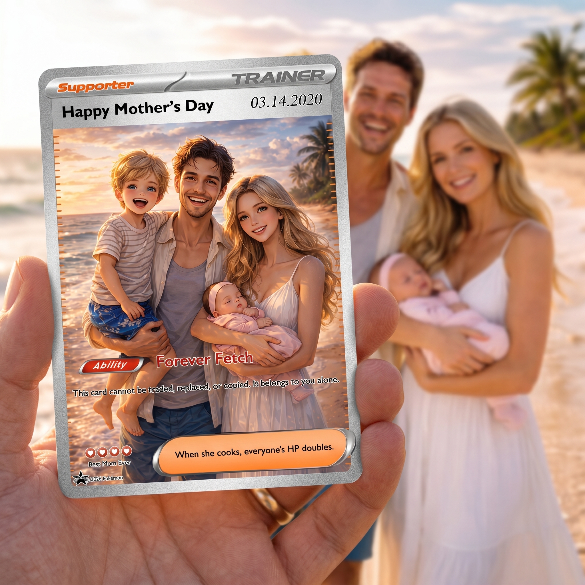 Turn Mom Into a Legendary Supporter Card - Personalized Mother's Day Anime Gift | Custom TCG Trainer Portrait Keepsake