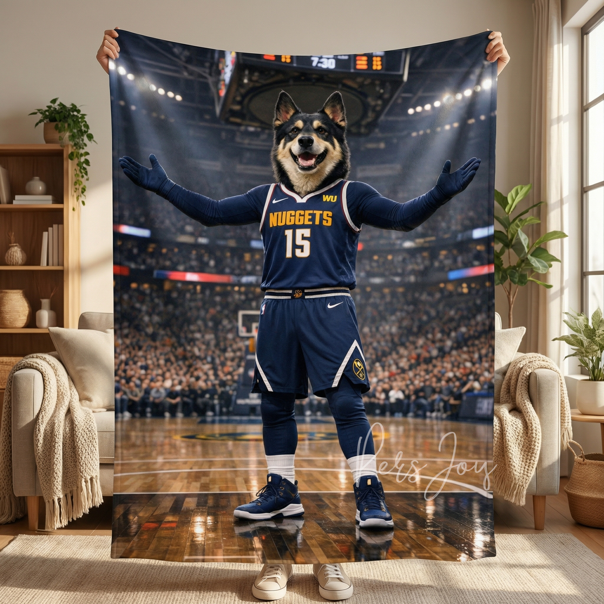  Custom Pet Basketball Blanket | Pro Hoops City Team Style | Personalized MVP Fan Gift
