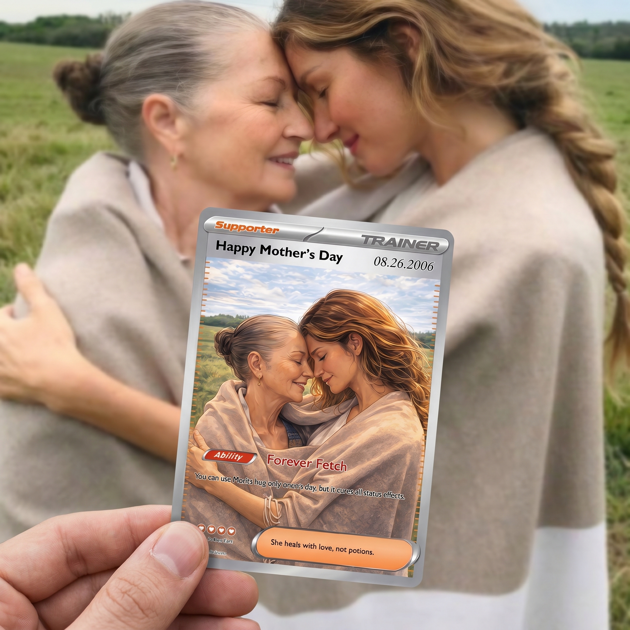 Turn Mom Into a Legendary Supporter Card - Personalized Mother's Day Anime Gift | Custom TCG Trainer Portrait Keepsake