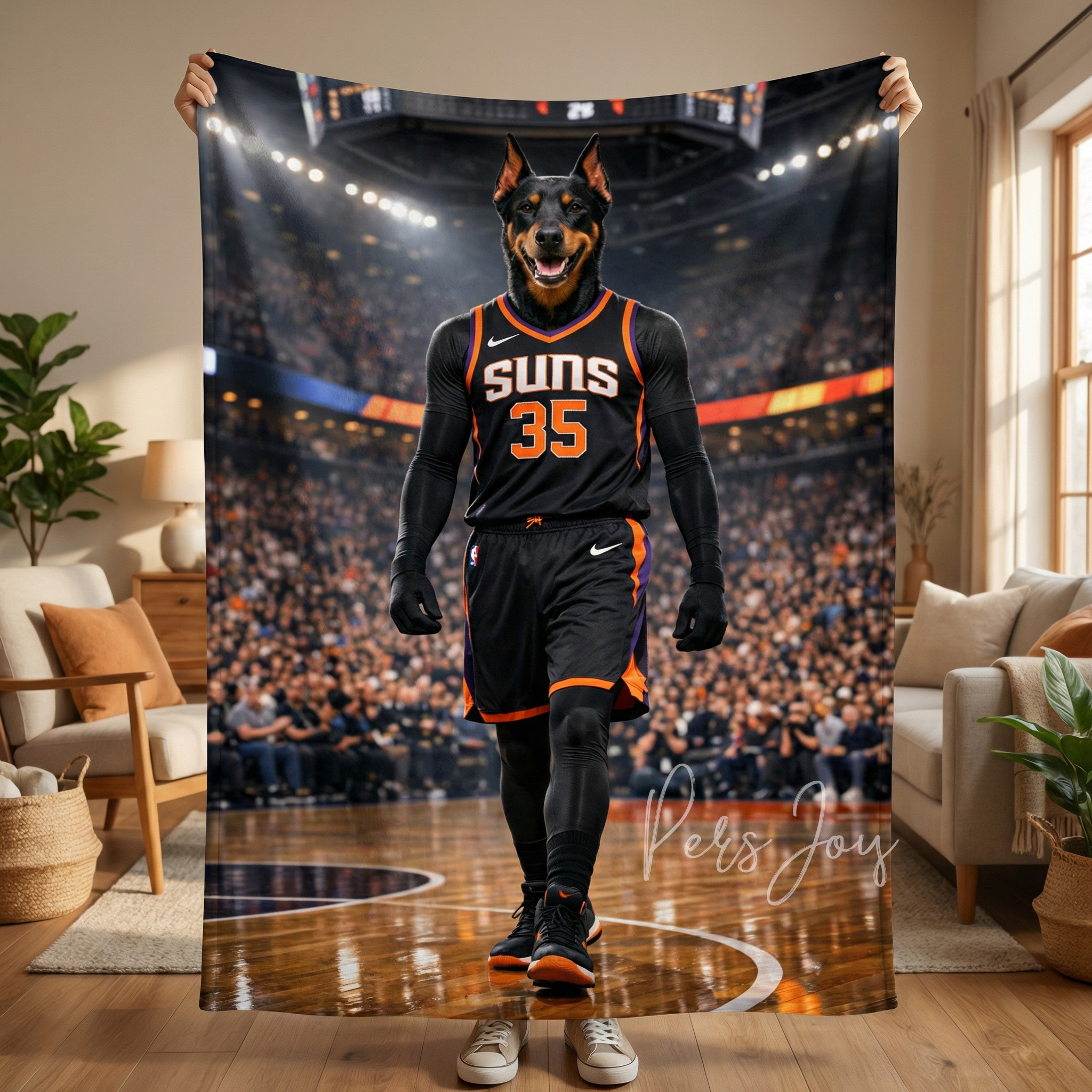  Custom Pet Basketball Blanket | Pro Hoops City Team Style | Personalized MVP Fan Gift