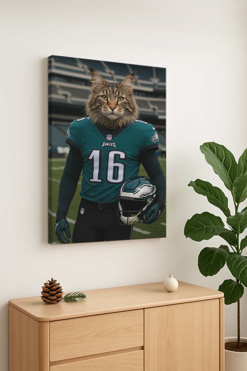 Hand-Painted Custom American Football Cat Portraits 🏈