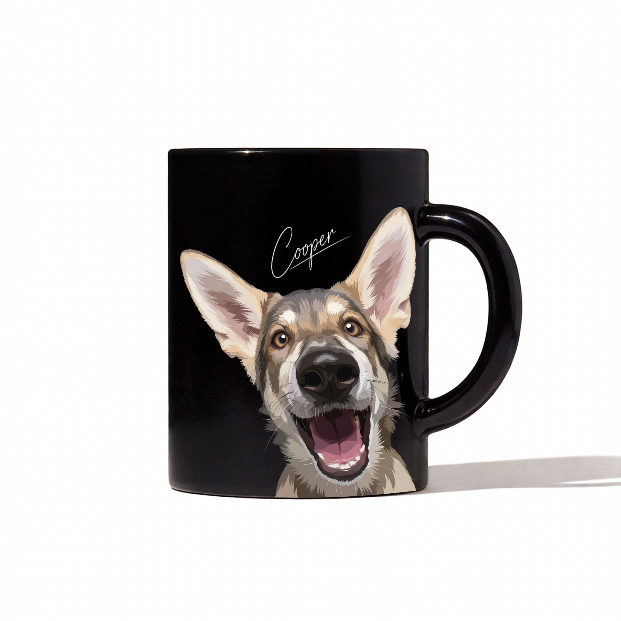 The Icon Series: Custom Art Pet Portrait Mug | Sleek Black Finish