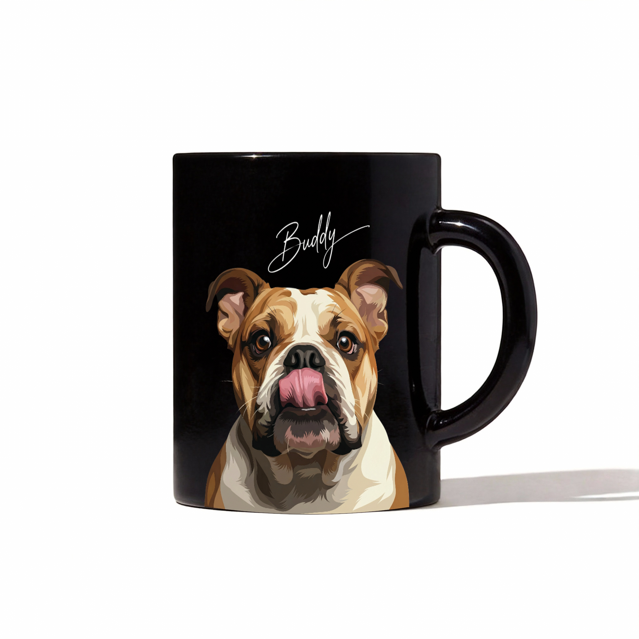 The Icon Series: Custom Art Pet Portrait Mug | Sleek Black Finish