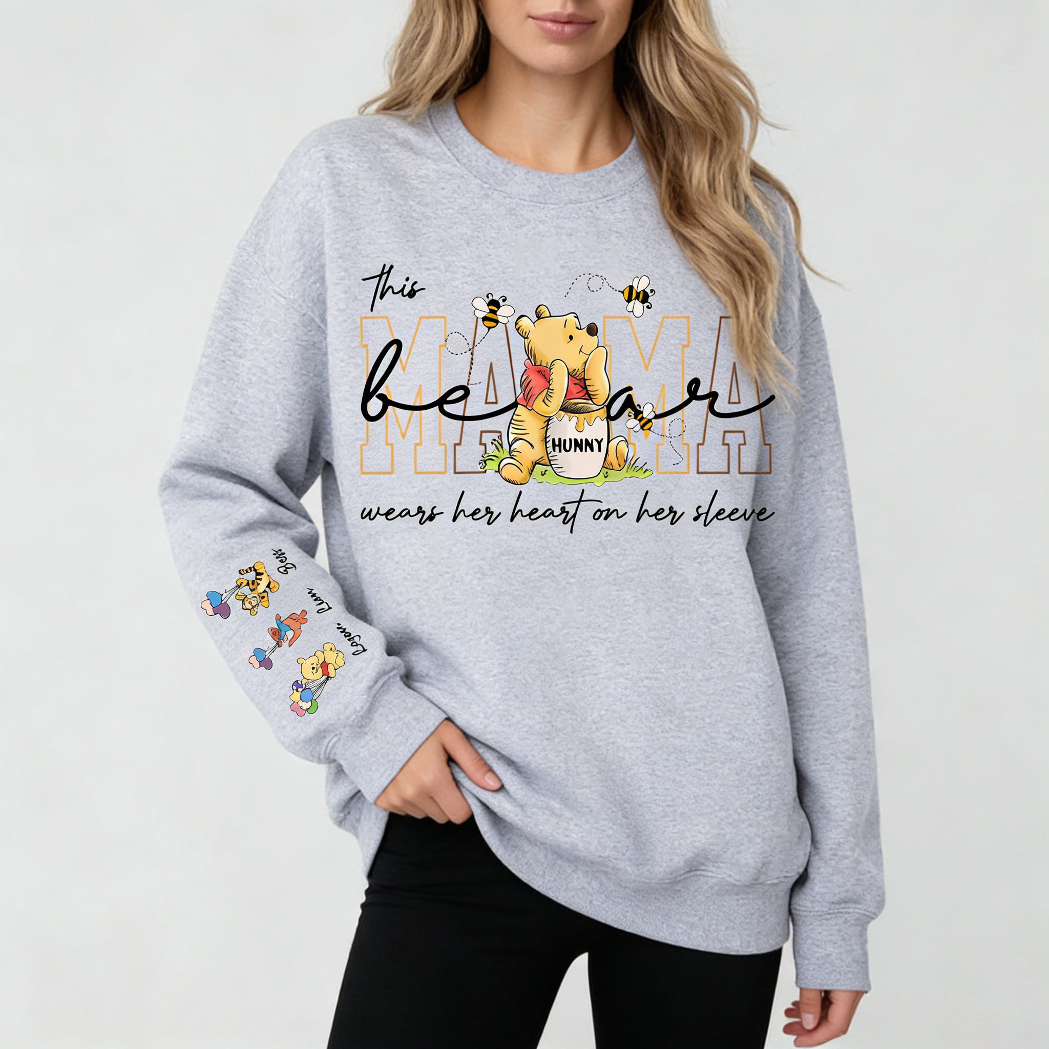 Custom Mama Bear Sweatshirt With Kids Names - Personalized Mother's Day Gift