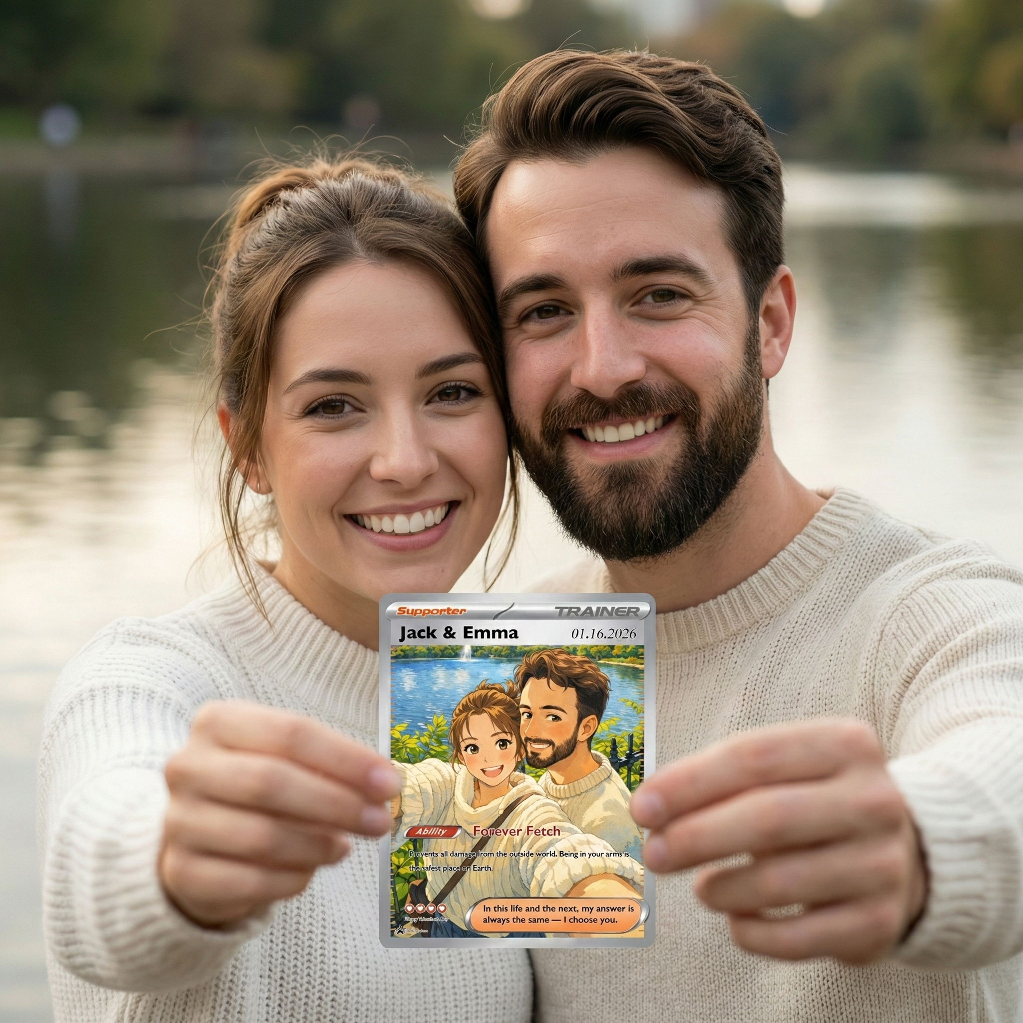 Turn Your Photo Into a Custom TRAINER Trading Poke Card - Personalized Anniversary Poke Card Gift