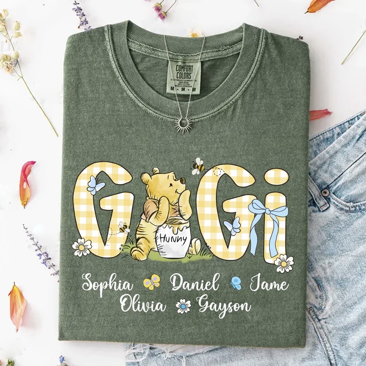 Personalized New Mama/Mimi/Nana/Gigi Bear T-Shirt | Promoted to Gigi Comfort Colors T-shirt for Gift