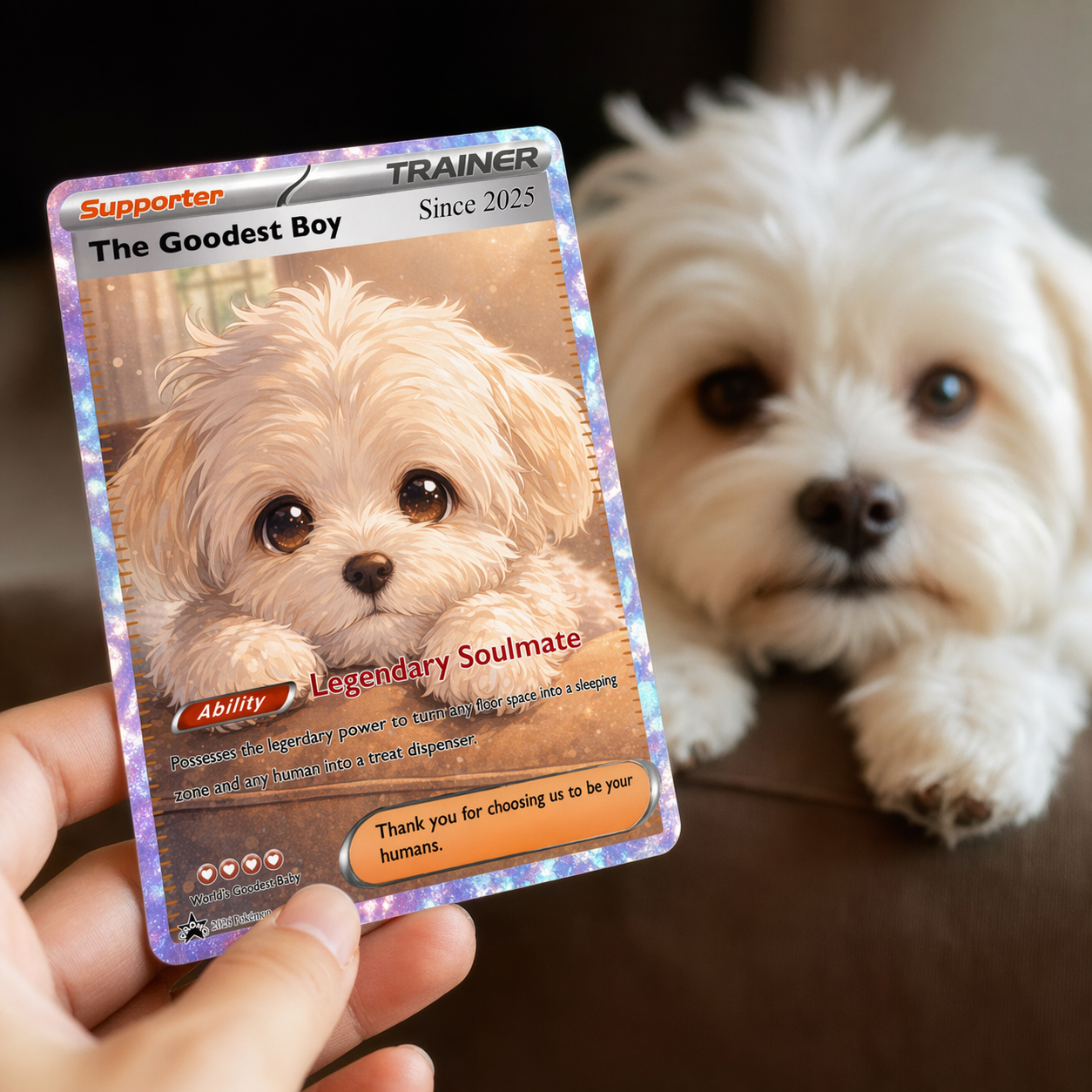 Turn Your Furry Soulmate Into a TRAINER Card - Custom Anime Pet Portrait Gift | Personalized TCG "Best Friend" Keepsake
