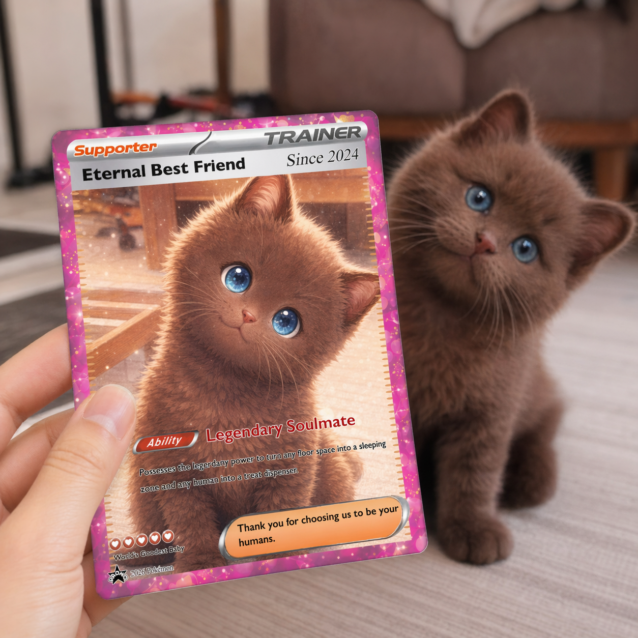 Turn Your Furry Soulmate Into a TRAINER Card - Custom Anime Pet Portrait Gift | Personalized TCG "Best Friend" Keepsake