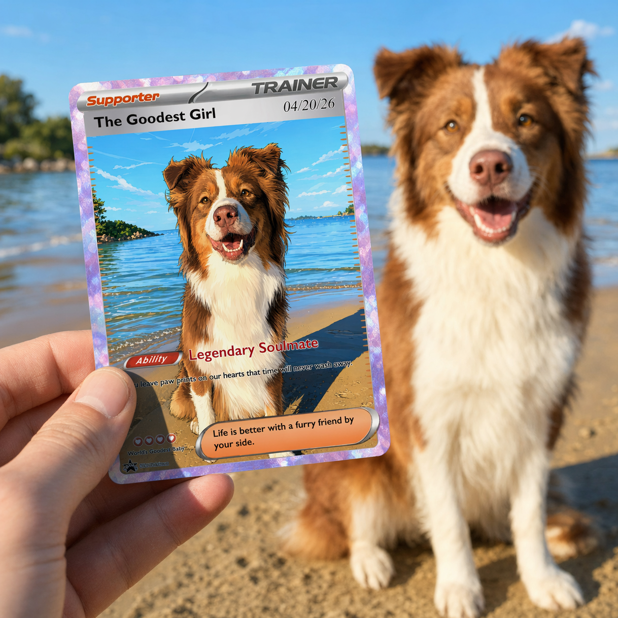 Turn Your Furry Soulmate Into a TRAINER Card - Custom Anime Pet Portrait Gift | Personalized TCG "Best Friend" Keepsake
