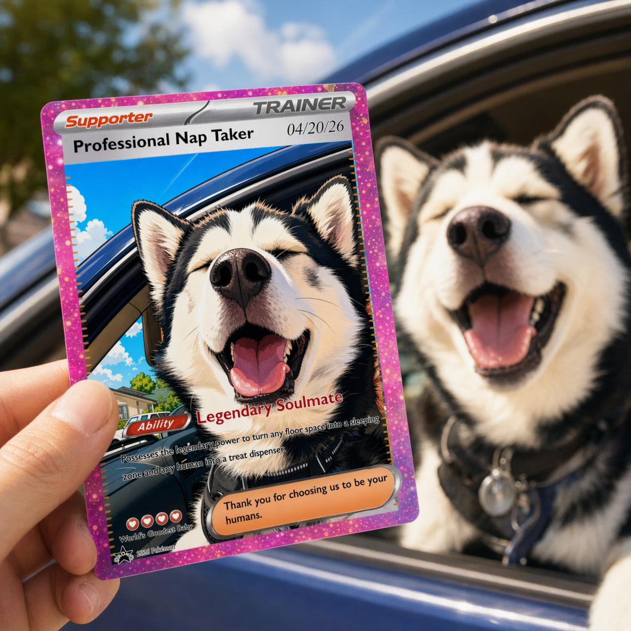 Turn Your Furry Soulmate Into a TRAINER Card - Custom Anime Pet Portrait Gift | Personalized TCG "Best Friend" Keepsake