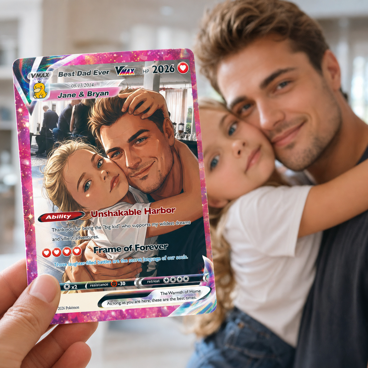 A Legendary Gift for a Legendary Man: Custom Anime Dad VMAX Card - Personalized Father's Day Gift