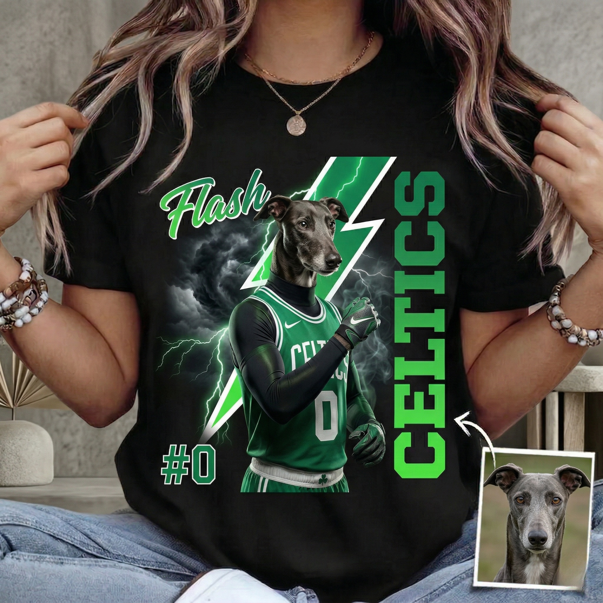 Custom Pet Sports Superstar Graphic Tee | Vintage Football, Basketball & Soccer Styles | Personalized Fan Gift