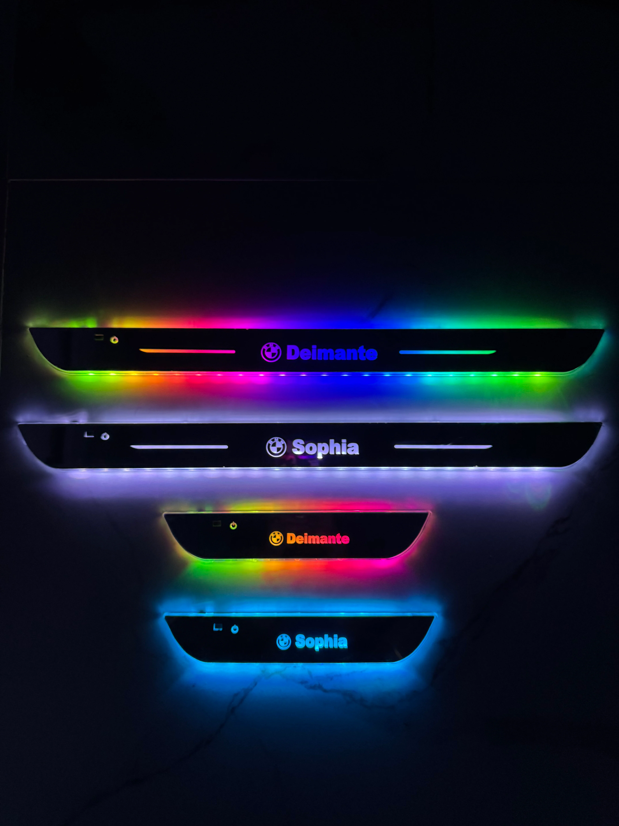 Custom Personalized LED Car Door Sill Lights | Wireless RGB Welcome Scuff Plates