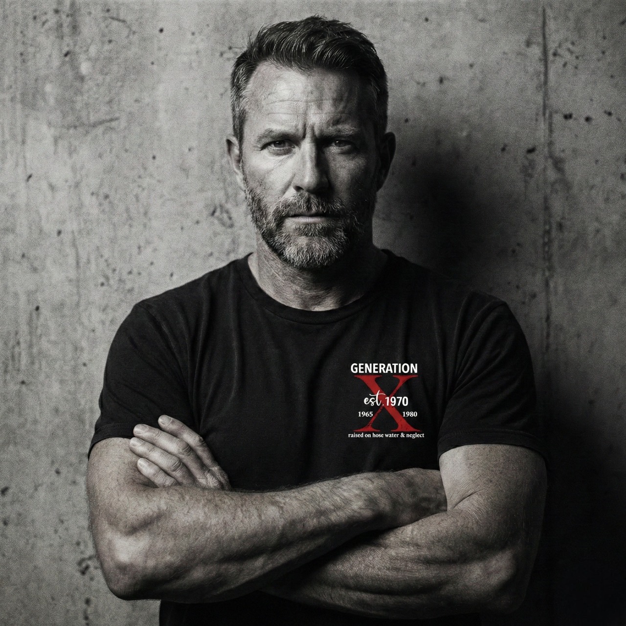 Gen X "The Badass Generation" Graphic Tee | Vintage Skull Streetwear Shirt for Men | 1965-1980