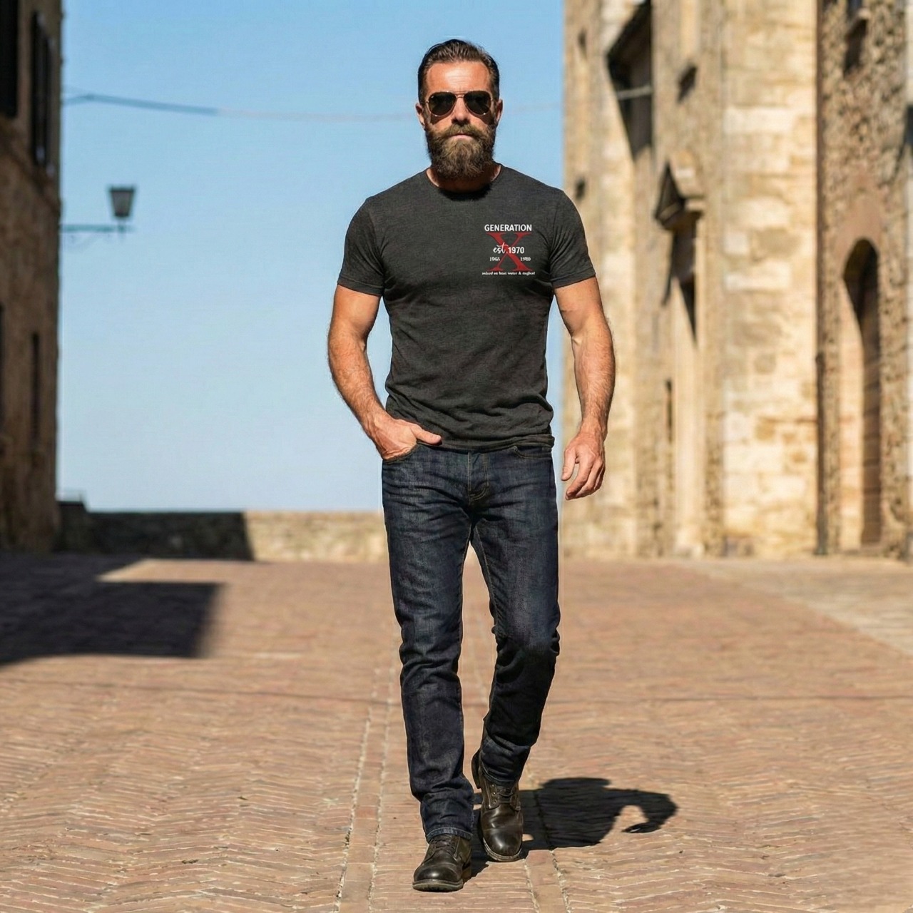 Gen X "The Badass Generation" Graphic Tee | Vintage Skull Streetwear Shirt for Men | 1965-1980