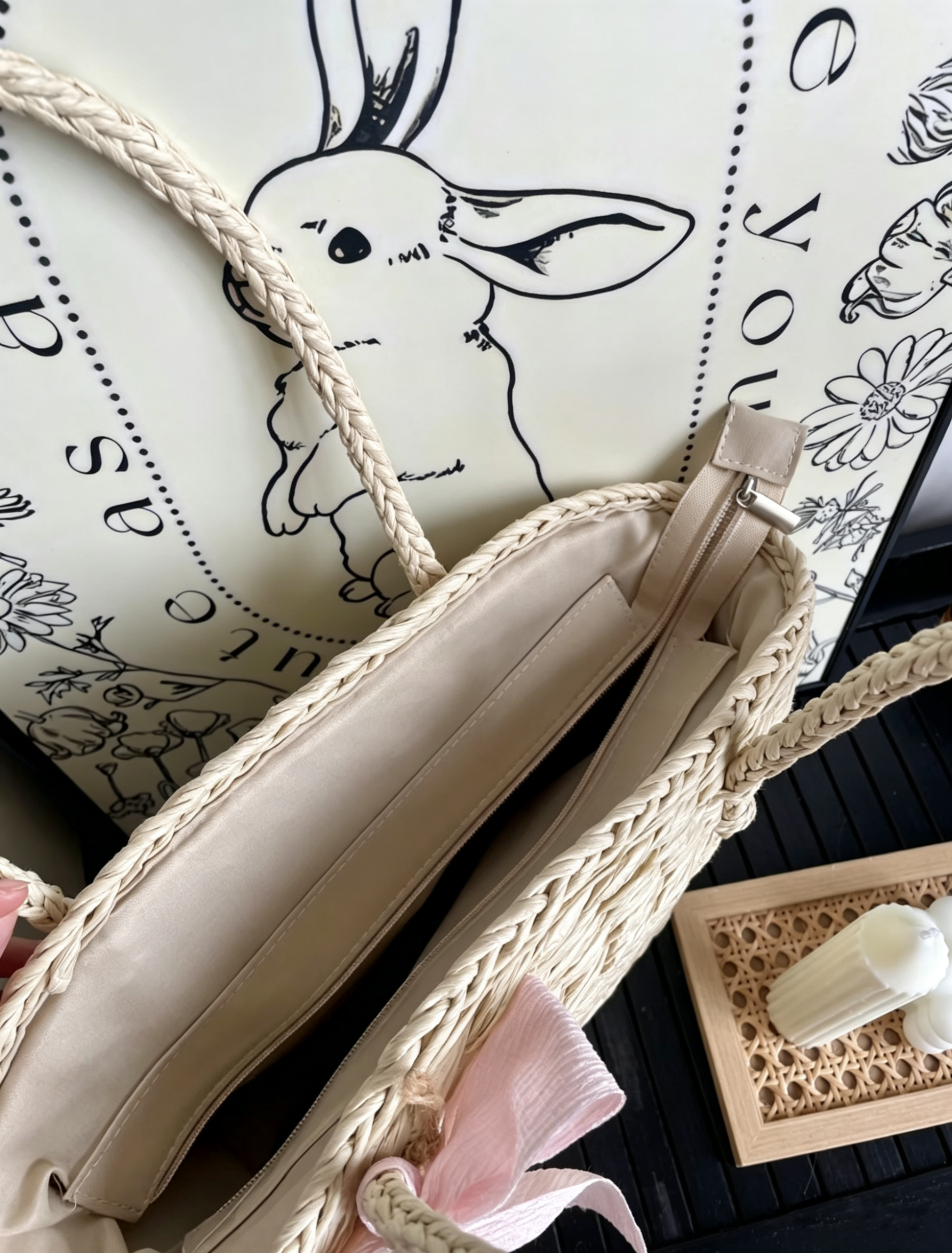 Custom Name Woven Straw Bag  | Personalized Summer Tote