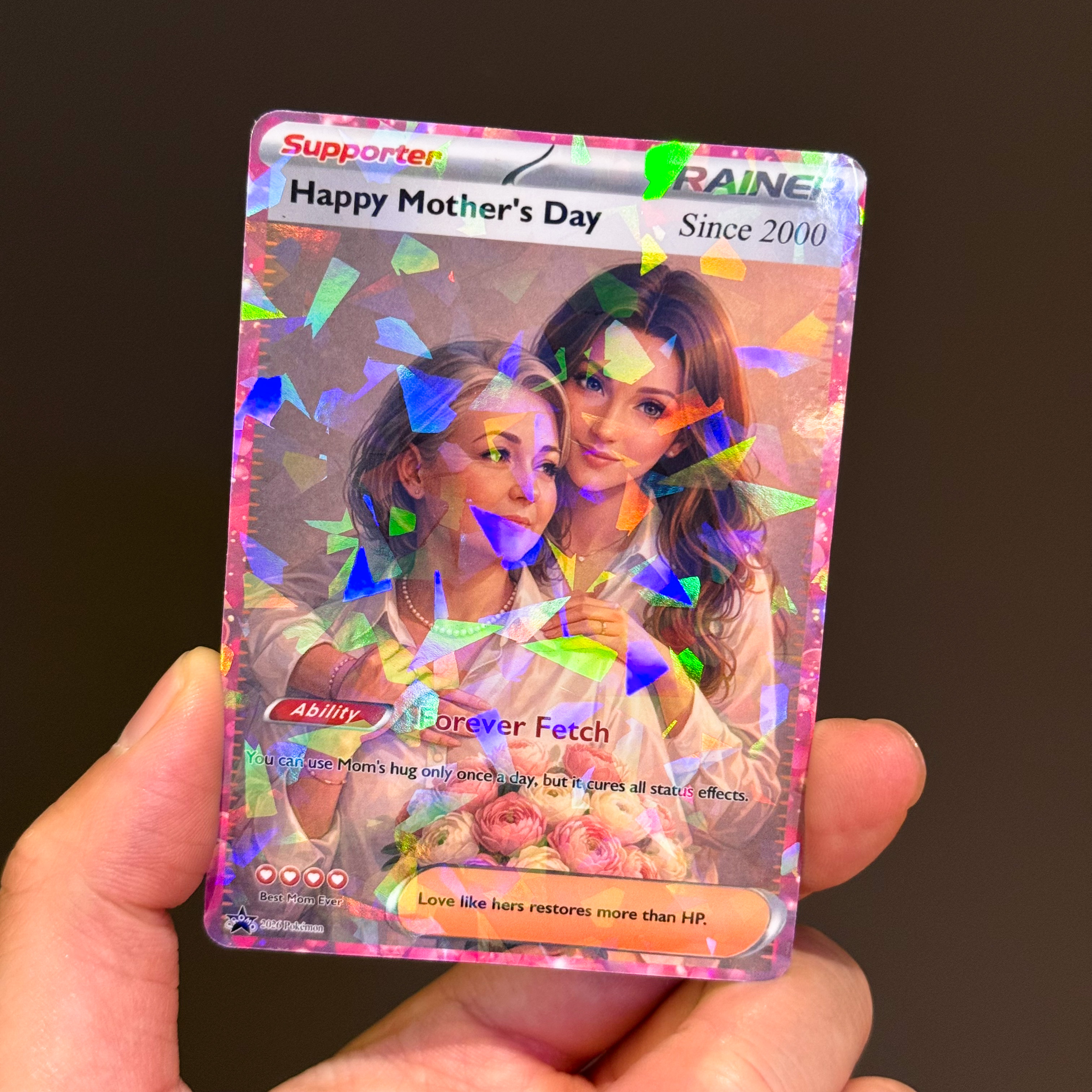 Turn Mom Into a Legendary Supporter Card - Personalized Mother's Day Anime Gift | Custom TCG Trainer Portrait Keepsake