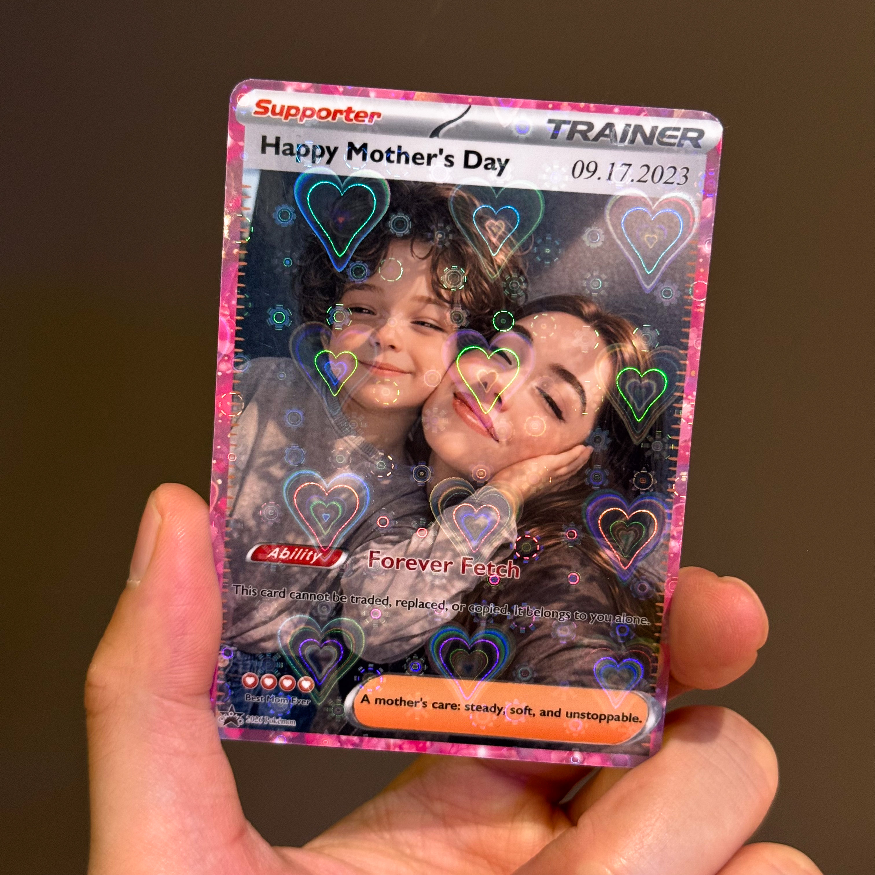 Turn Mom Into a Legendary Supporter Card - Personalized Mother's Day Anime Gift | Custom TCG Trainer Portrait Keepsake