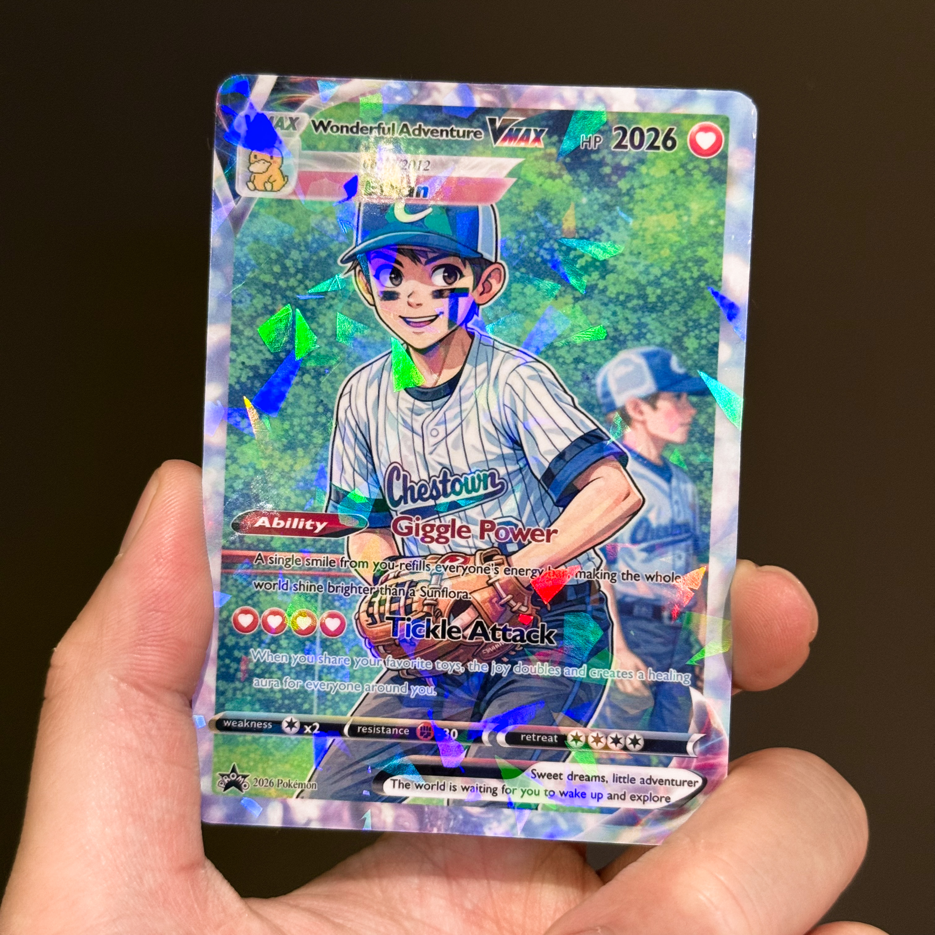 Turn Your Child's Photo Into a Custom VMAX Hero Card - Personalized Anime Kids Portrait Holographic Gift