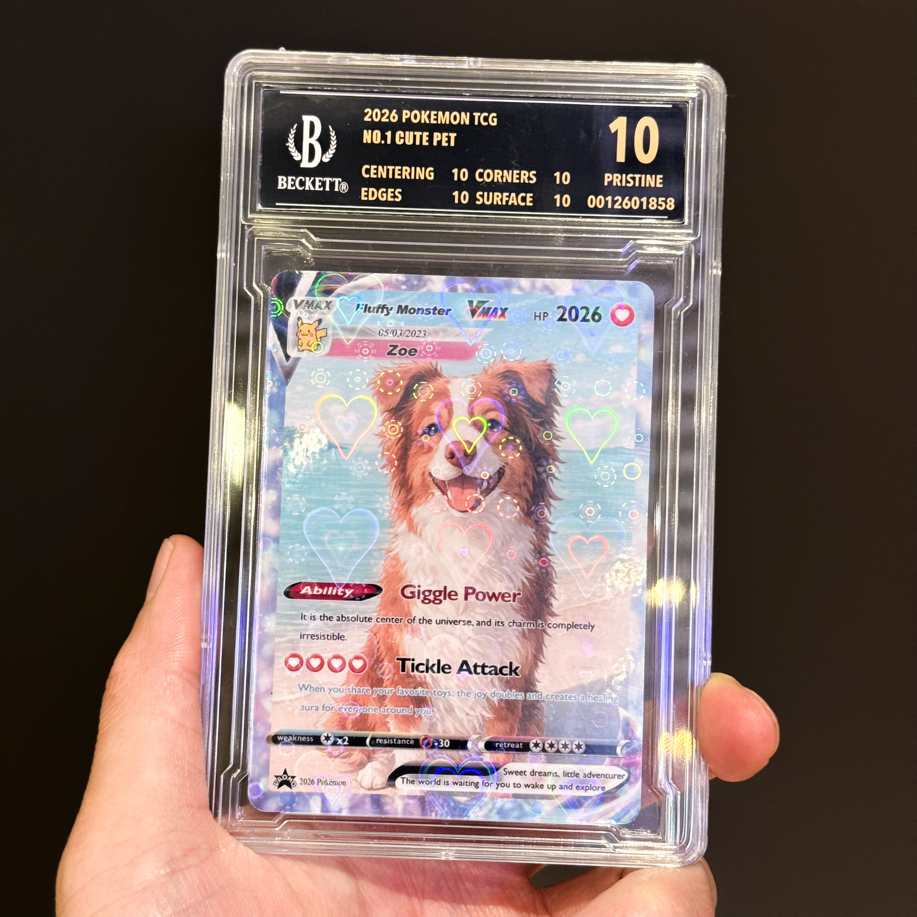 Turn Your Pet Photo Into a Custom VMAX Poke Card - Personalized Dog & Cat Portrait Holographic Gift