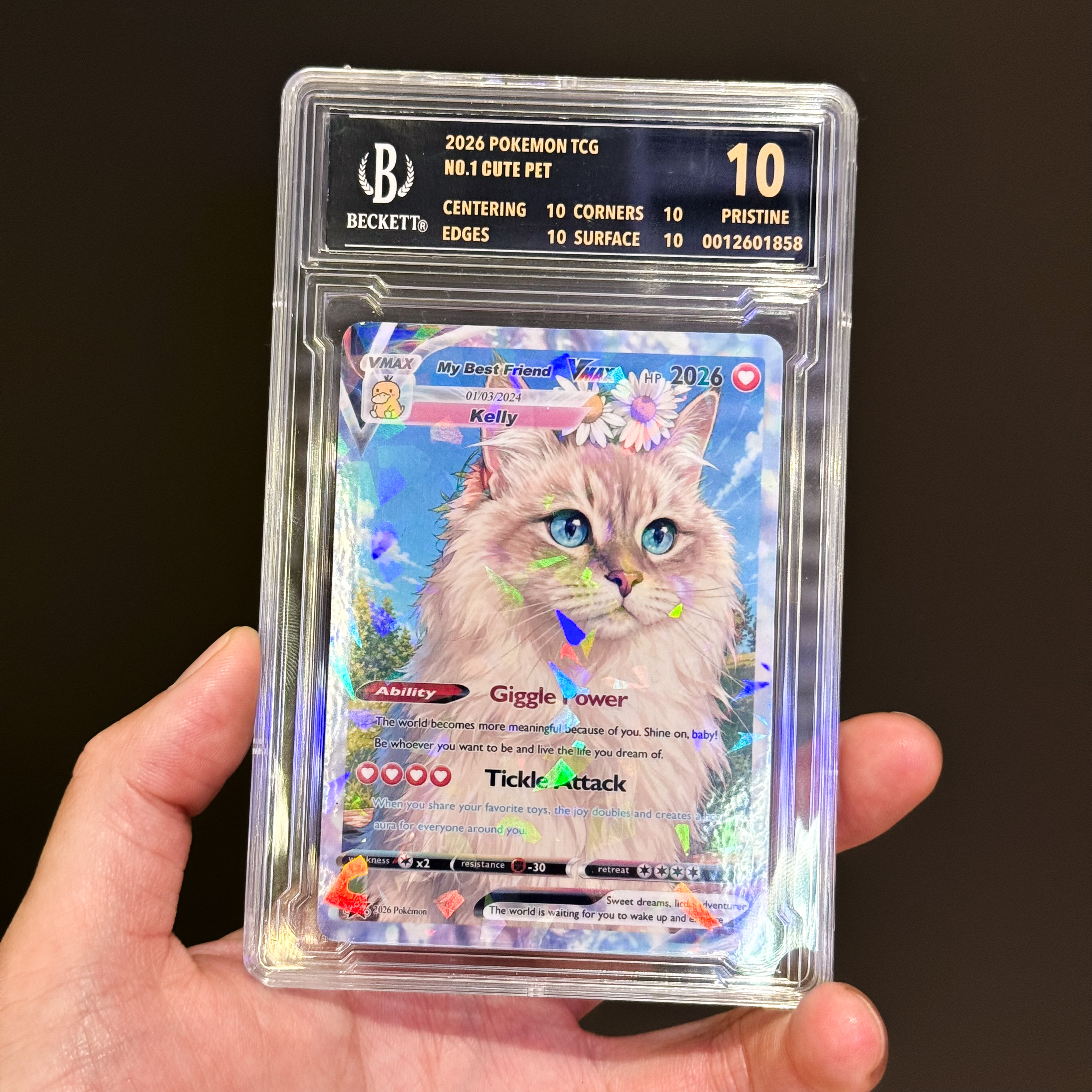 Turn Your Pet Photo Into a Custom VMAX Poke Card - Personalized Dog & Cat Portrait Holographic Gift