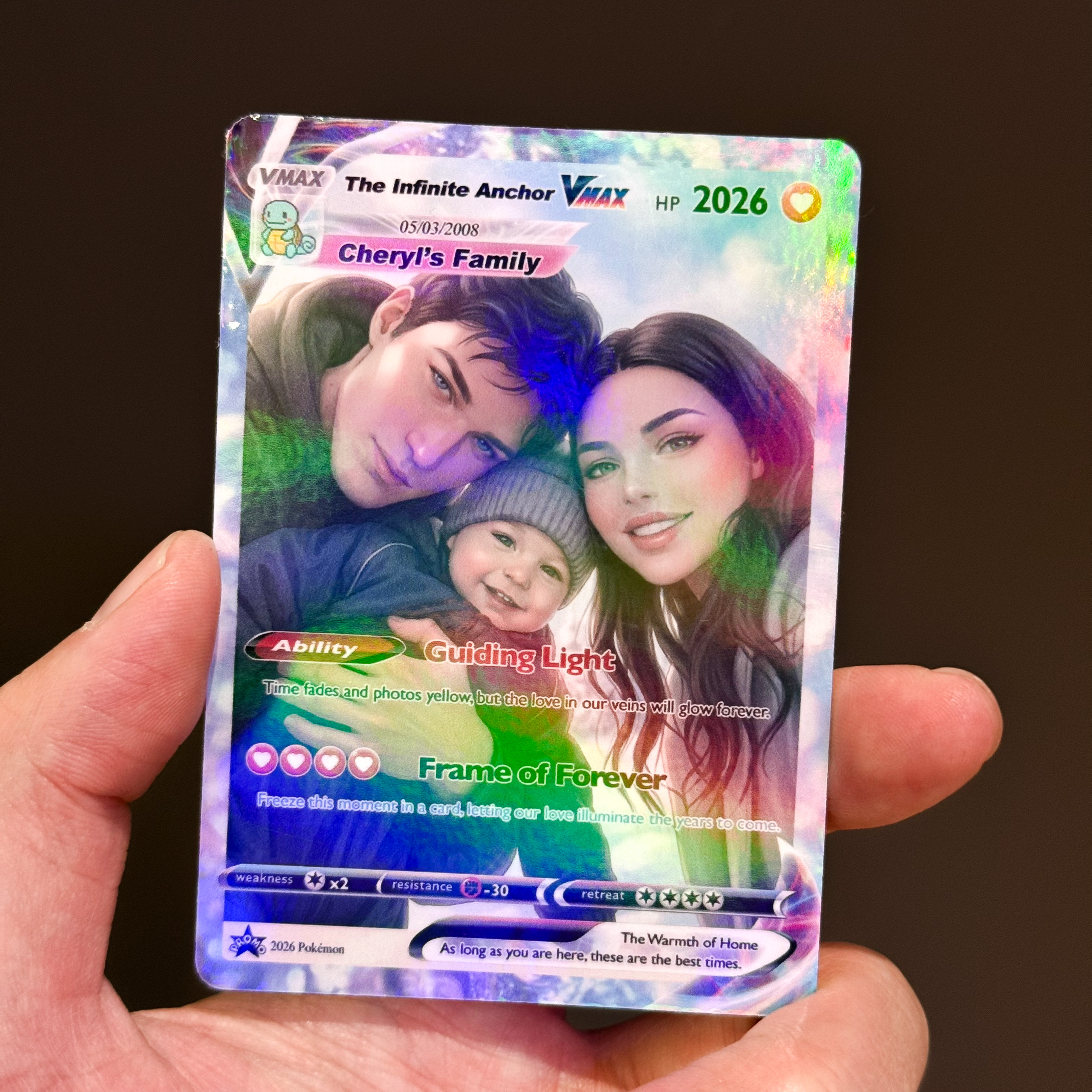 "Our Story, Captured Forever" — Custom Family Anime VMAX Card - Personalized Anniversary Family Gift