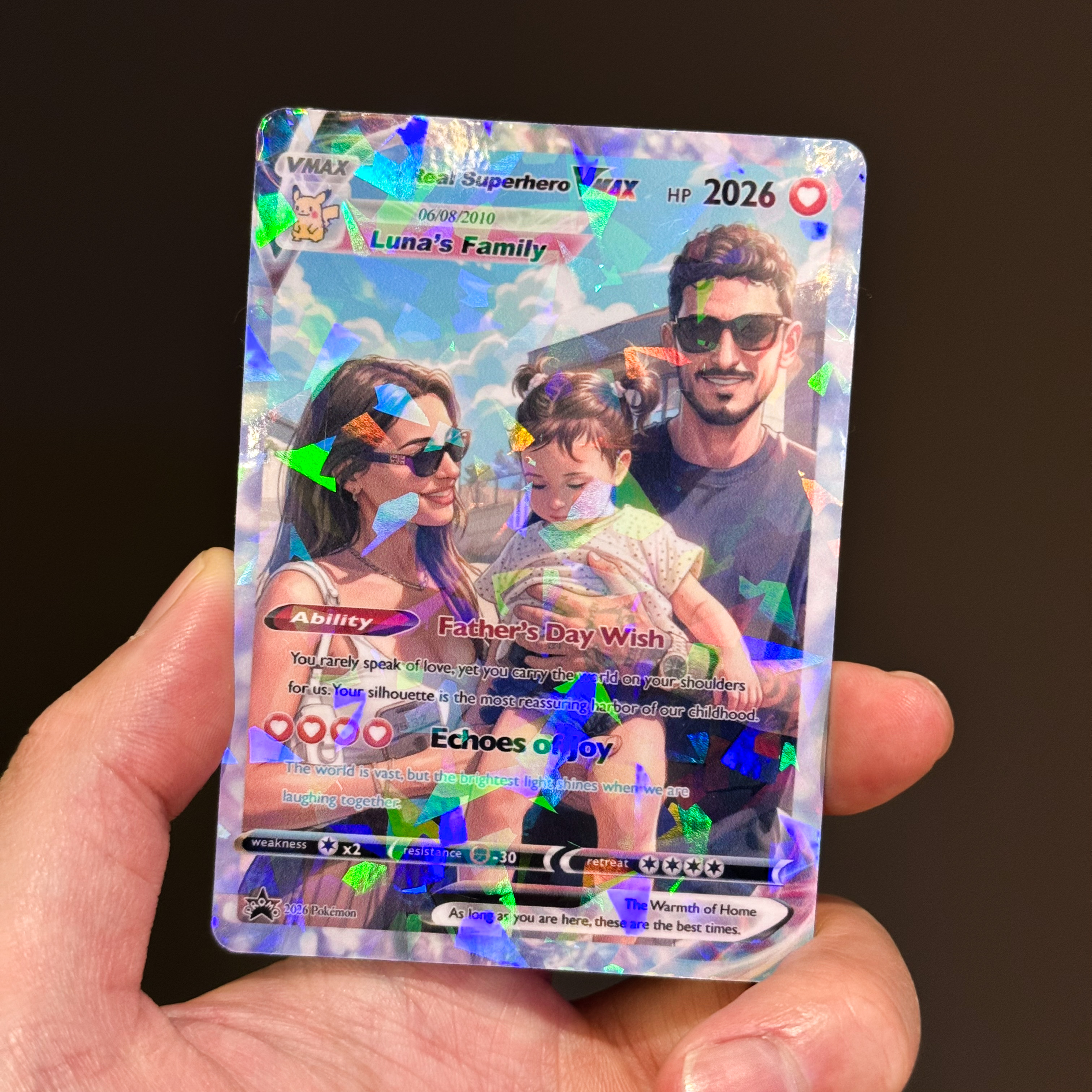 "Our Story, Captured Forever" — Custom Family Anime VMAX Card - Personalized Anniversary Family Gift