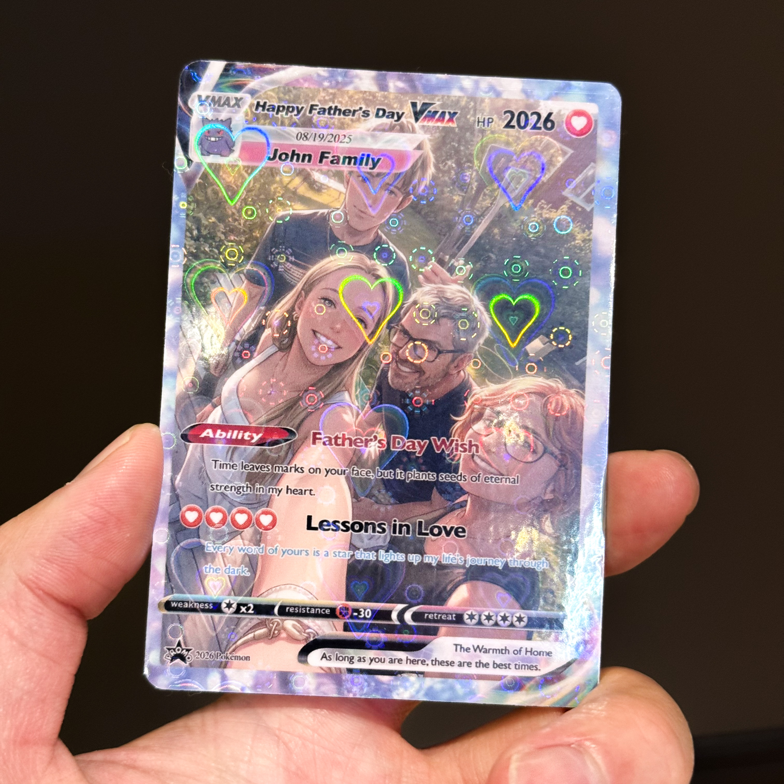 "Our Story, Captured Forever" — Custom Family Anime VMAX Card - Personalized Anniversary Family Gift