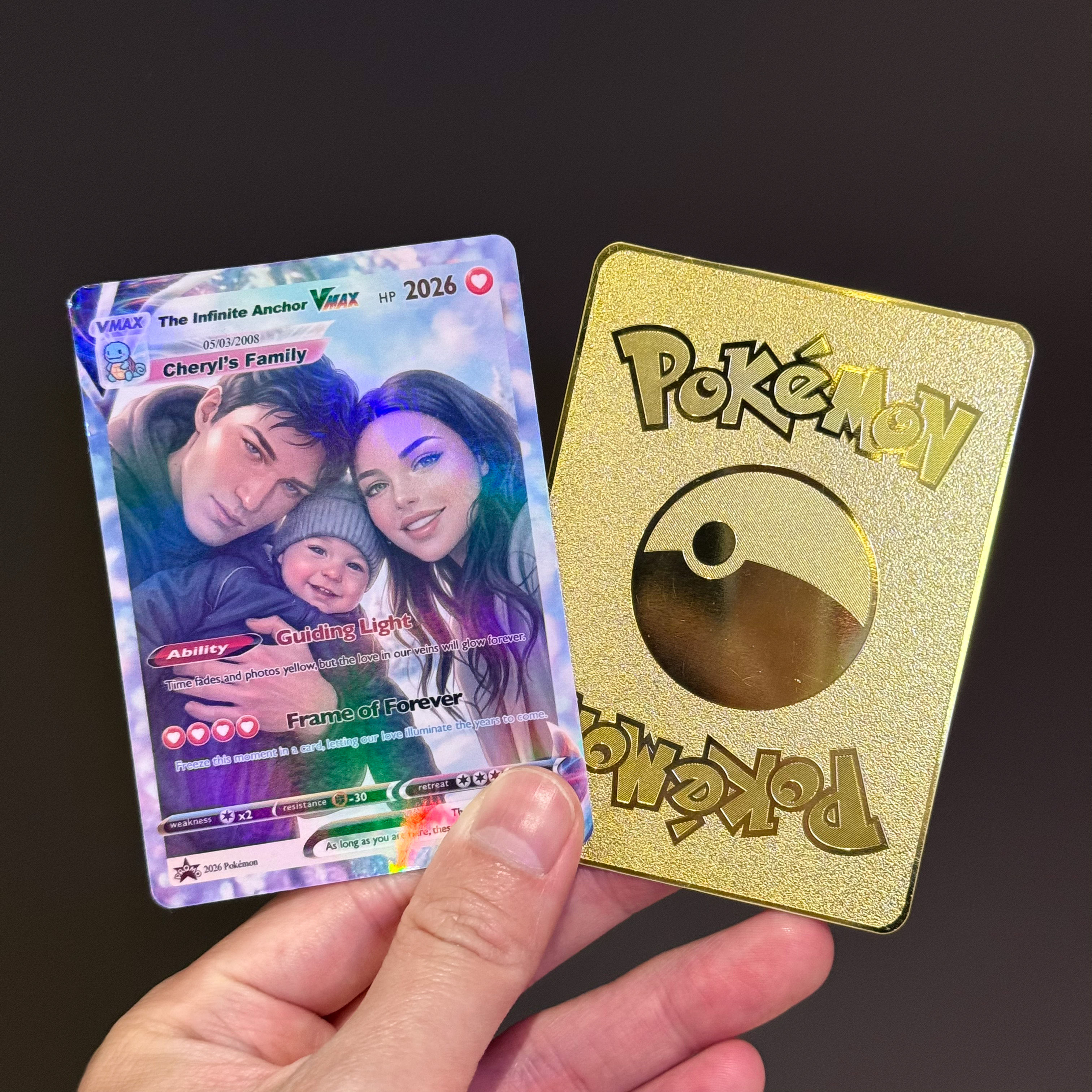 "Our Story, Captured Forever" — Custom Family Anime VMAX Card - Personalized Anniversary Family Gift