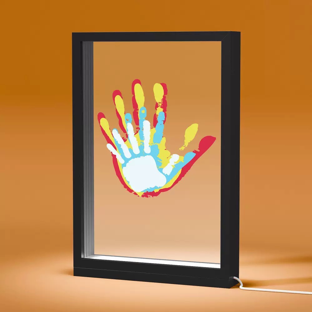 Custom Family Overlapping Handprint Shadow Box – DIY Modern Keepsake Frame & Personalized Generational Art 🖐️🌈