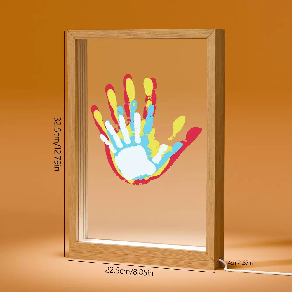 Custom Family Overlapping Handprint Shadow Box – DIY Modern Keepsake Frame & Personalized Generational Art 🖐️🌈