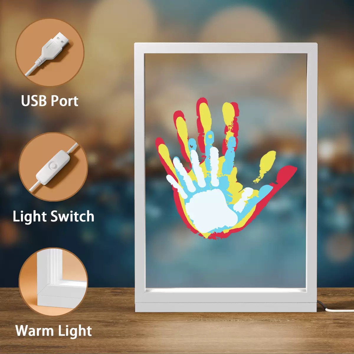 Custom Family Overlapping Handprint Shadow Box – DIY Modern Keepsake Frame & Personalized Generational Art 🖐️🌈