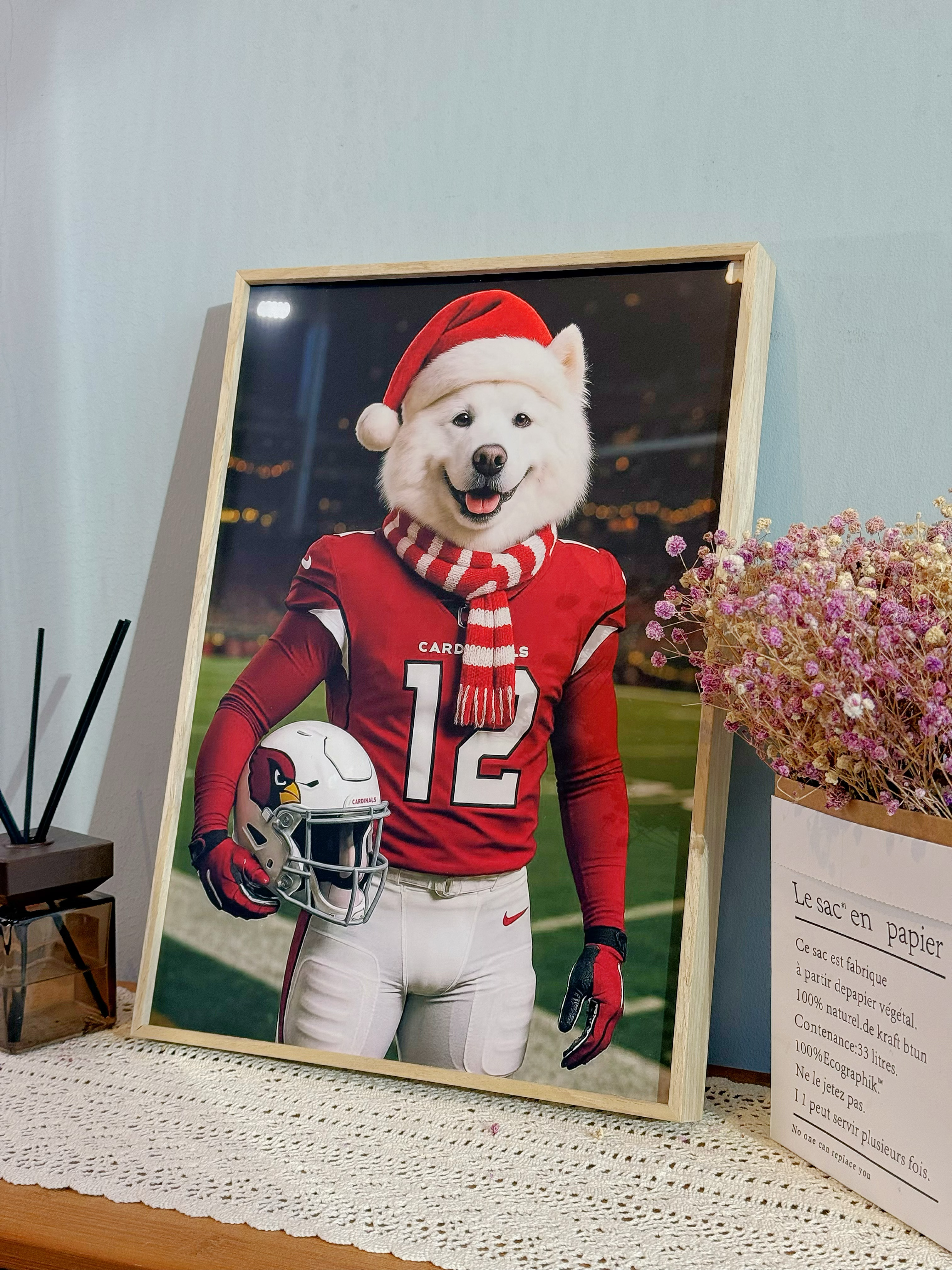 🏈Custom Pet Portrait Frame – Artist Hand-Designed Decorative Wall Art 🐾