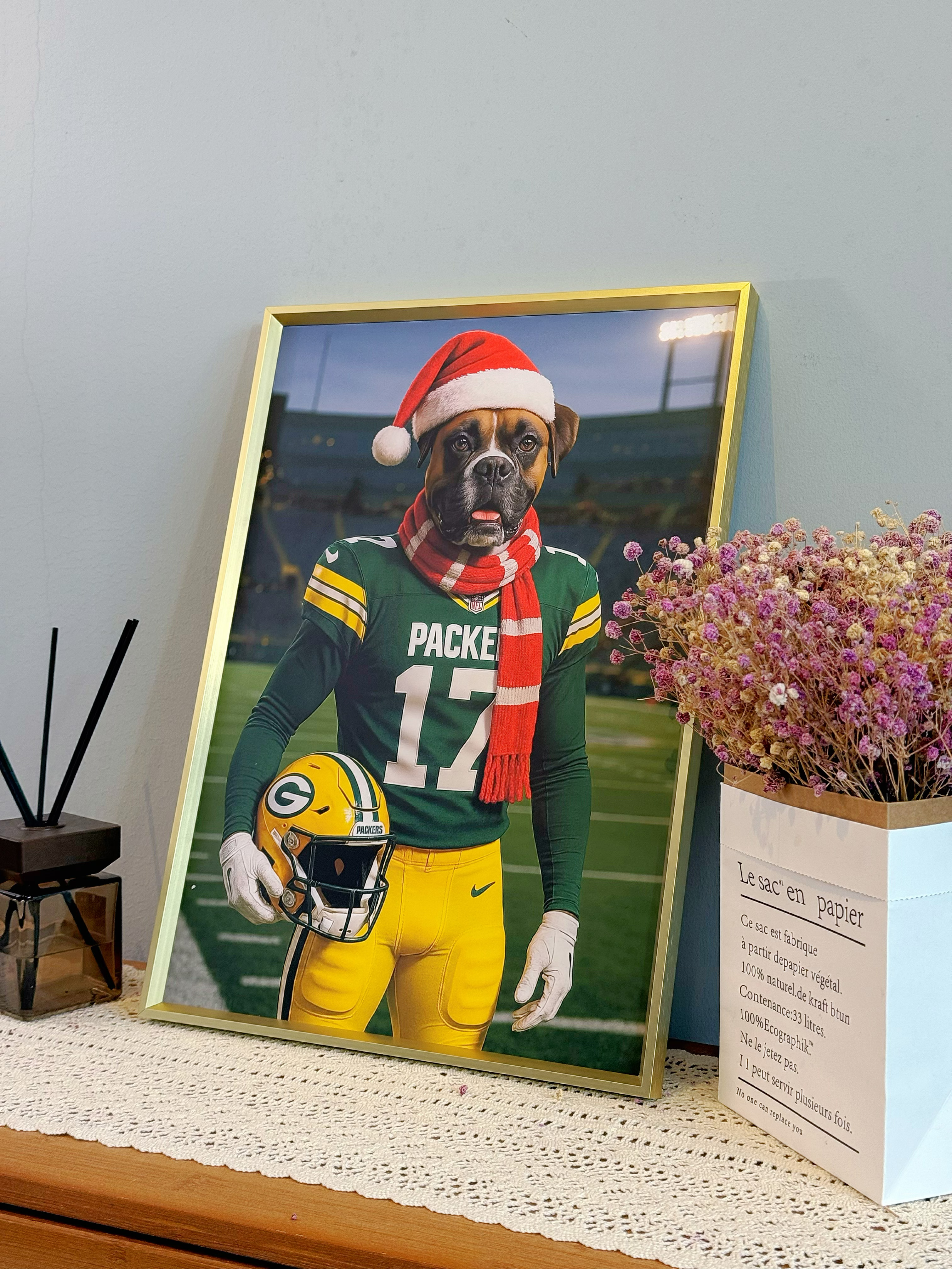 🏈Custom Pet Portrait Frame – Artist Hand-Designed Decorative Wall Art 🐾