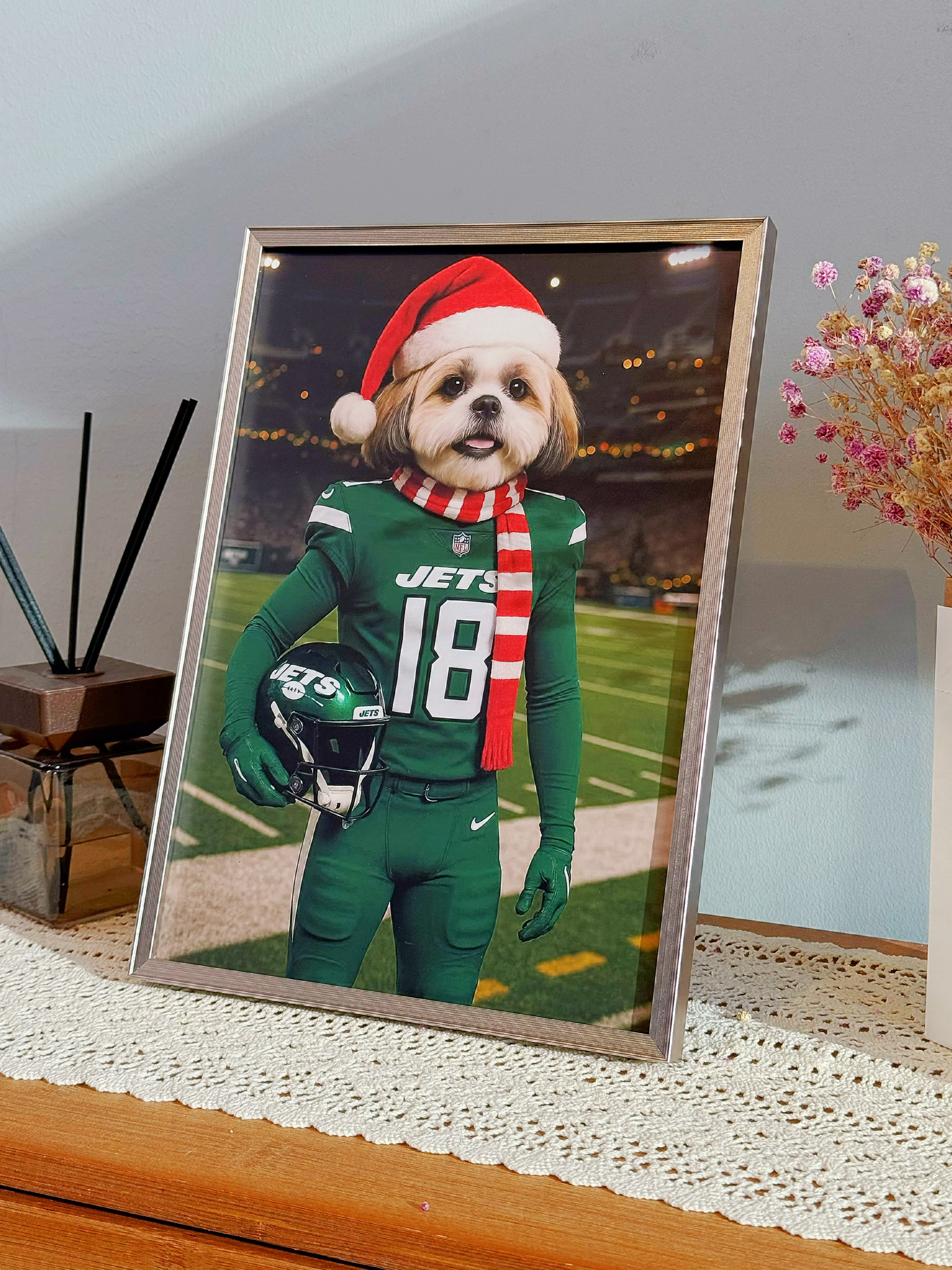 🏈Custom Pet Portrait Frame – Artist Hand-Designed Decorative Wall Art 🐾