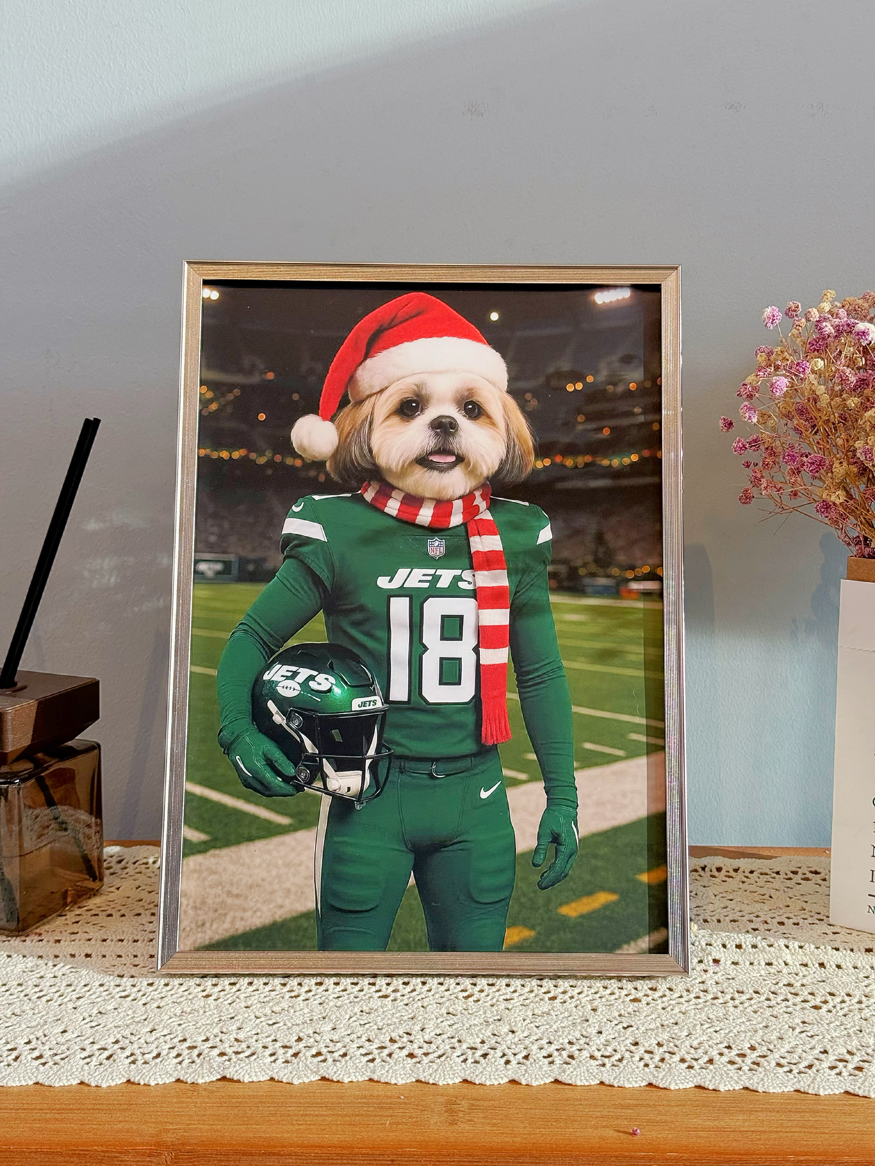 🏈Custom Pet Portrait Frame – Artist Hand-Designed Decorative Wall Art 🐾