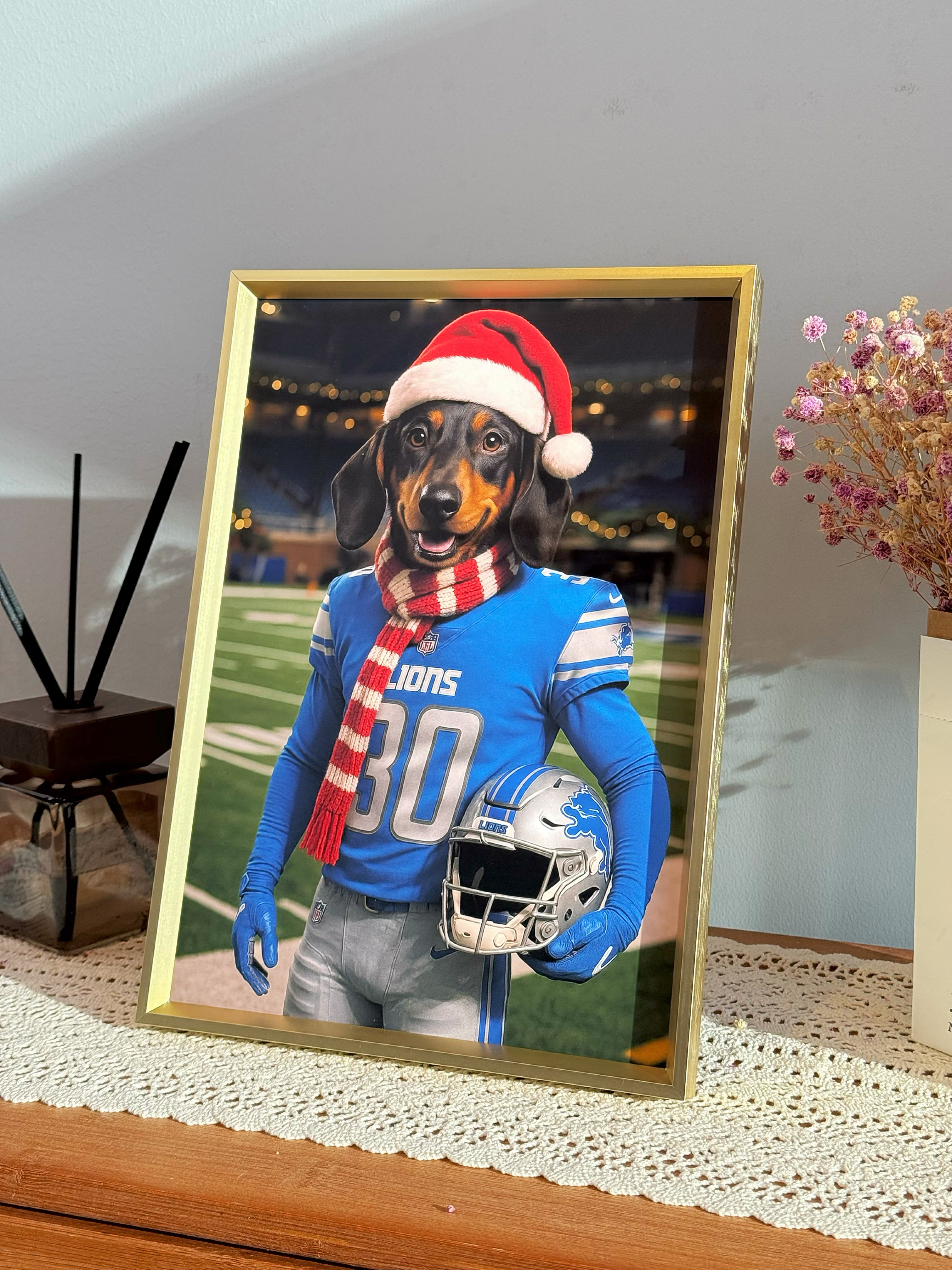 🏈Custom Pet Portrait Frame – Artist Hand-Designed Decorative Wall Art 🐾