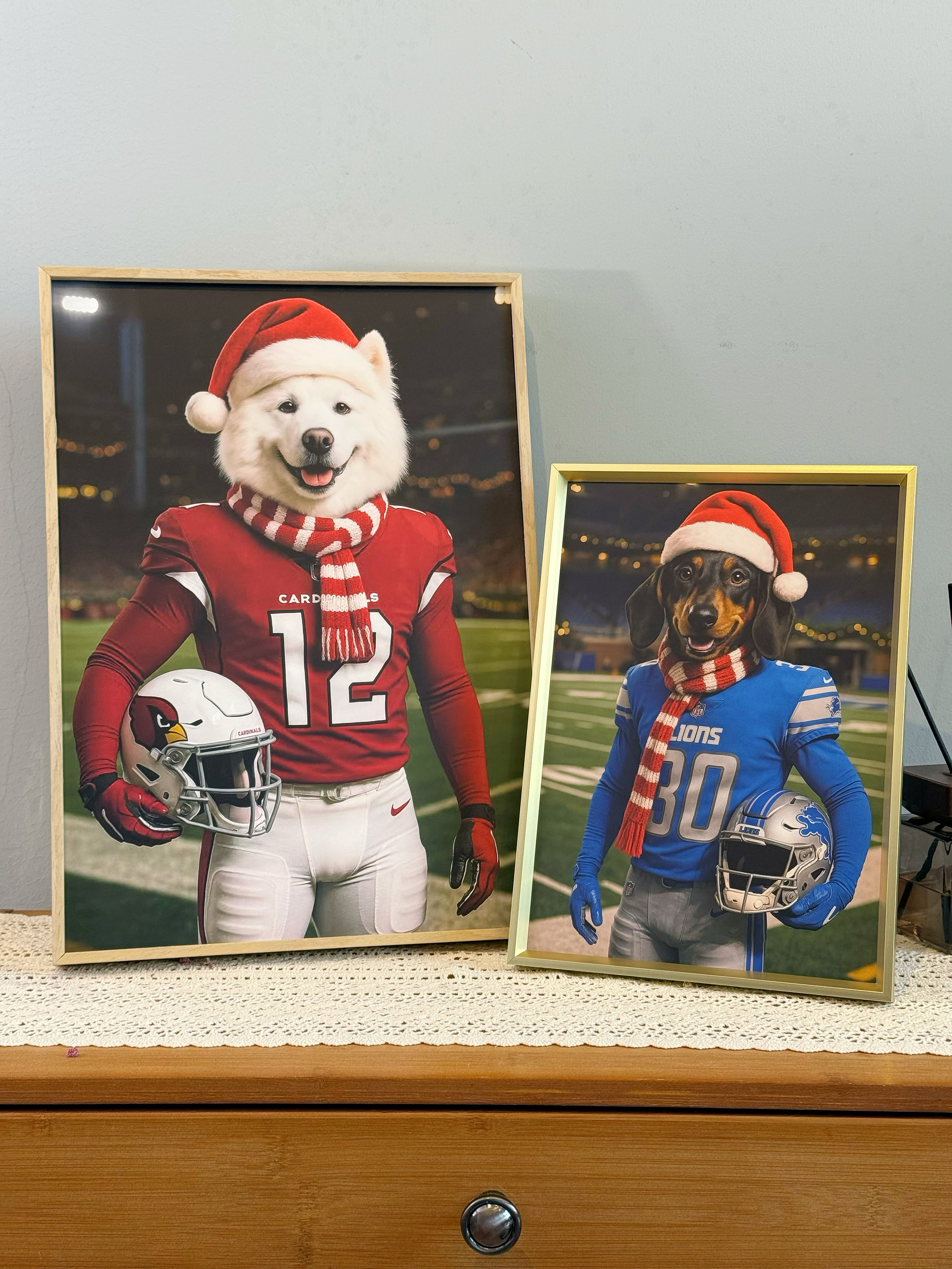 🏈Custom Pet Portrait Frame – Artist Hand-Designed Decorative Wall Art 🐾